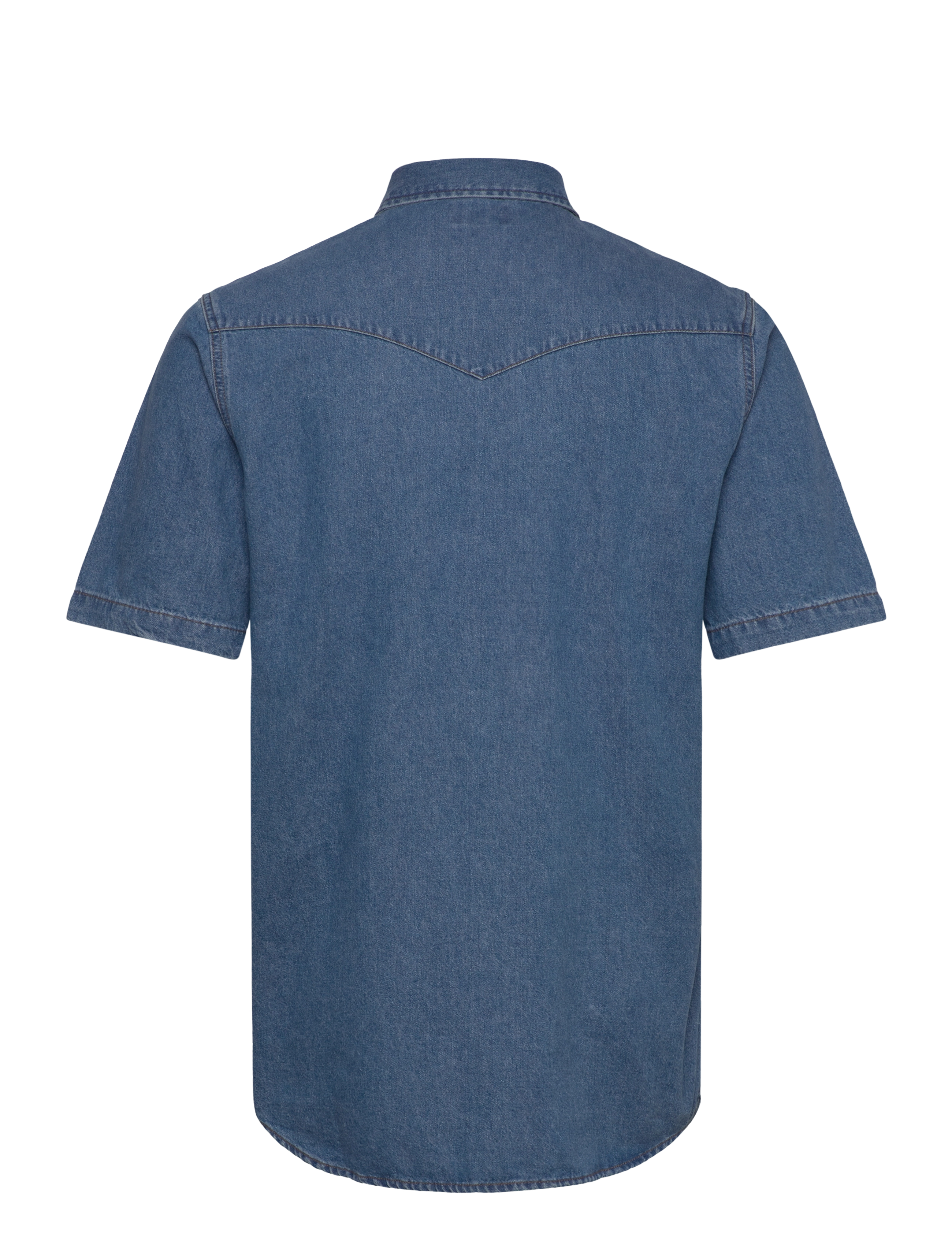 Wrangler - Ss Western Shirt - kurzarmhemden - mid wash - 2