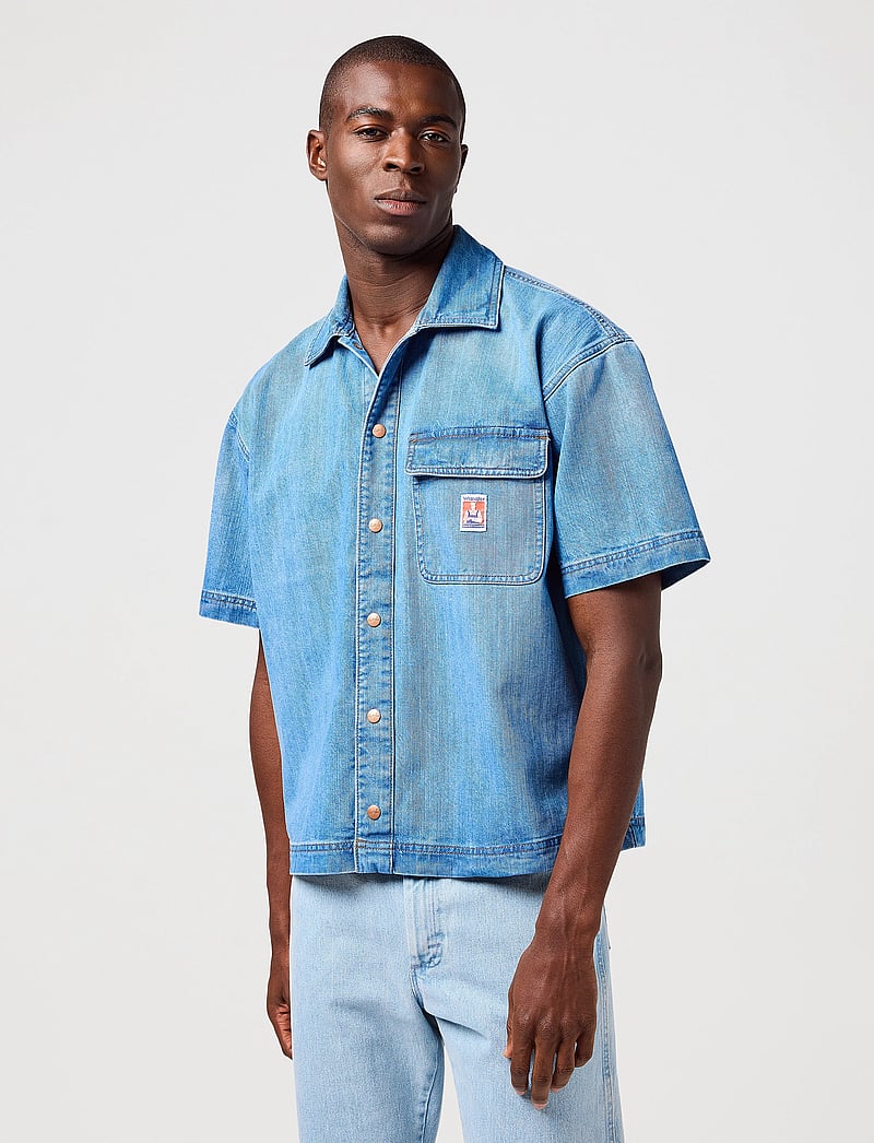 Wrangler - Ss Cj Overshirt - jeanshemden - mid wash - 4