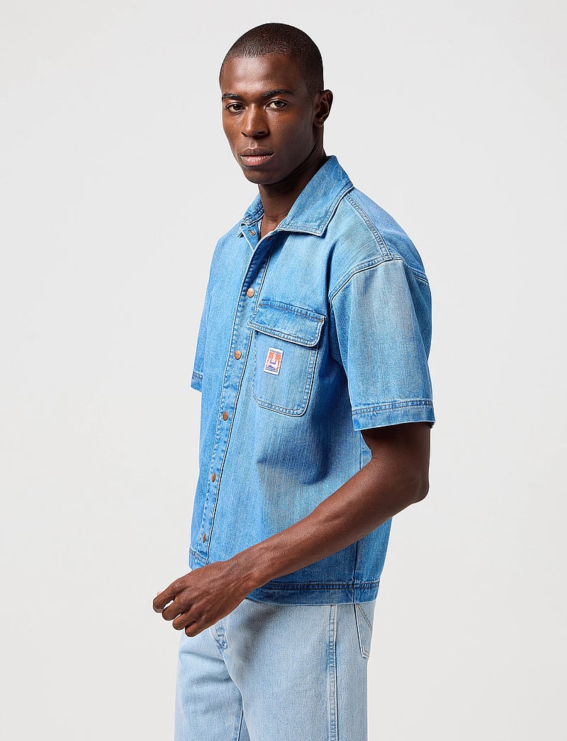 Wrangler - Ss Cj Overshirt - jeanshemden - mid wash - 5