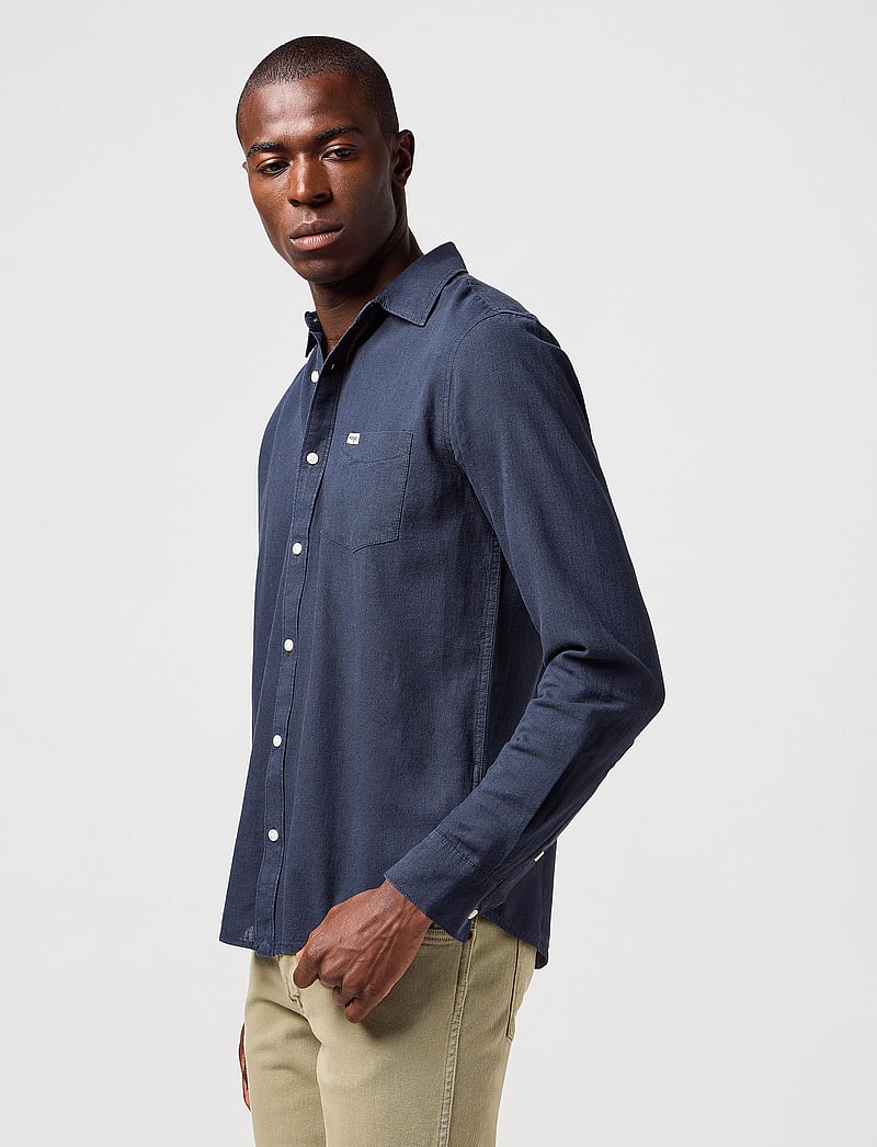 Wrangler - 1 Pkt Shirt - linased särgid - dark navy - 5