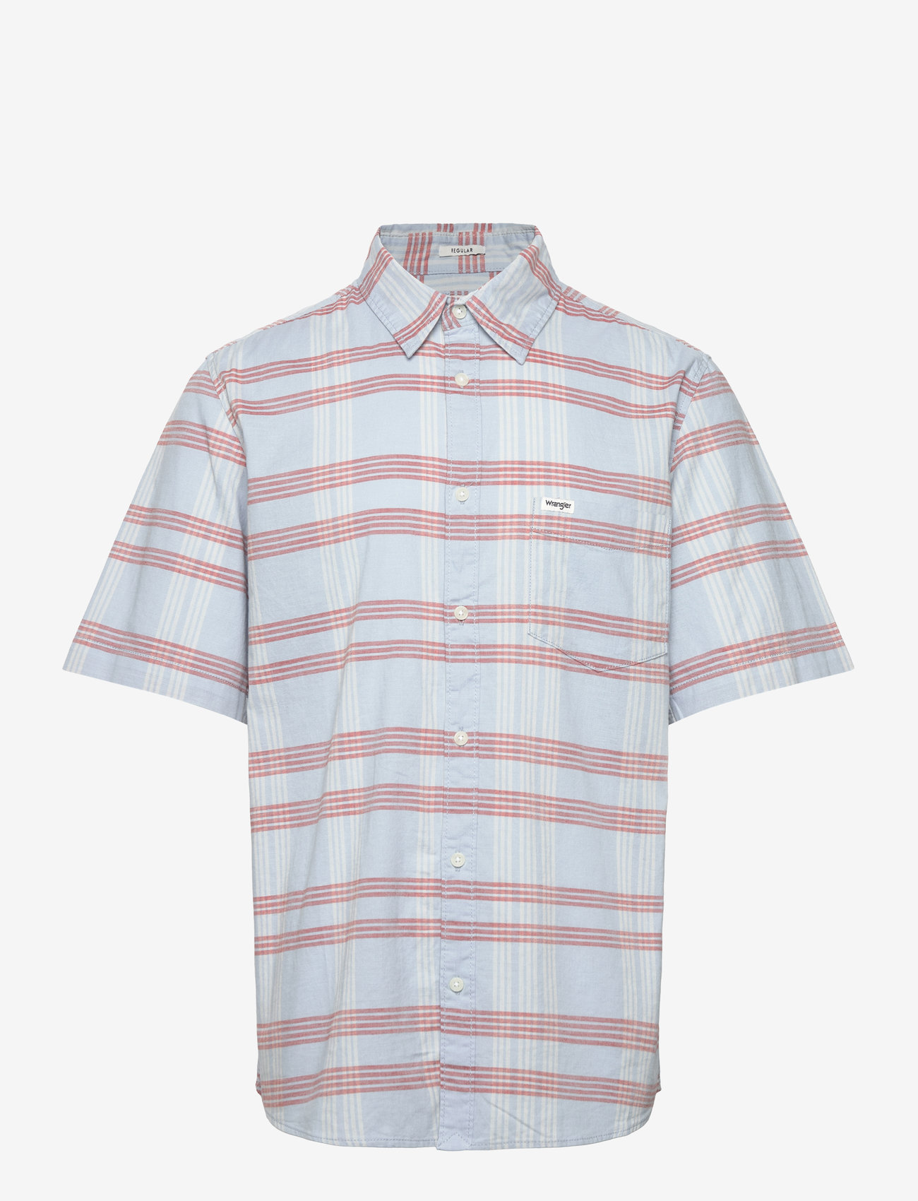 Wrangler - Ss 1 Pkt Shirt - kurzarmhemden - niagara mist - 1