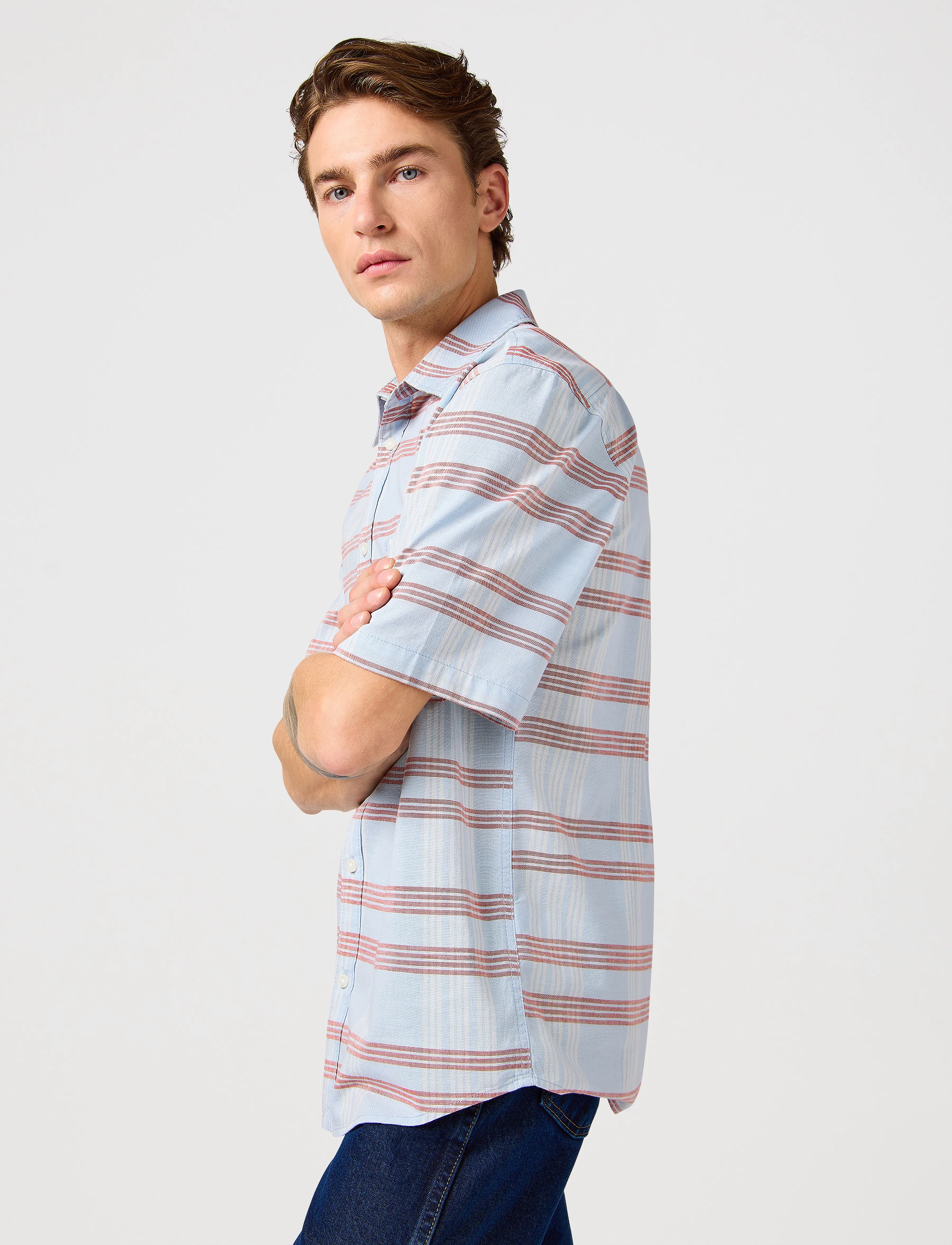 Wrangler - Ss 1 Pkt Shirt - alussärgid ja t-särgid - niagara mist - 5