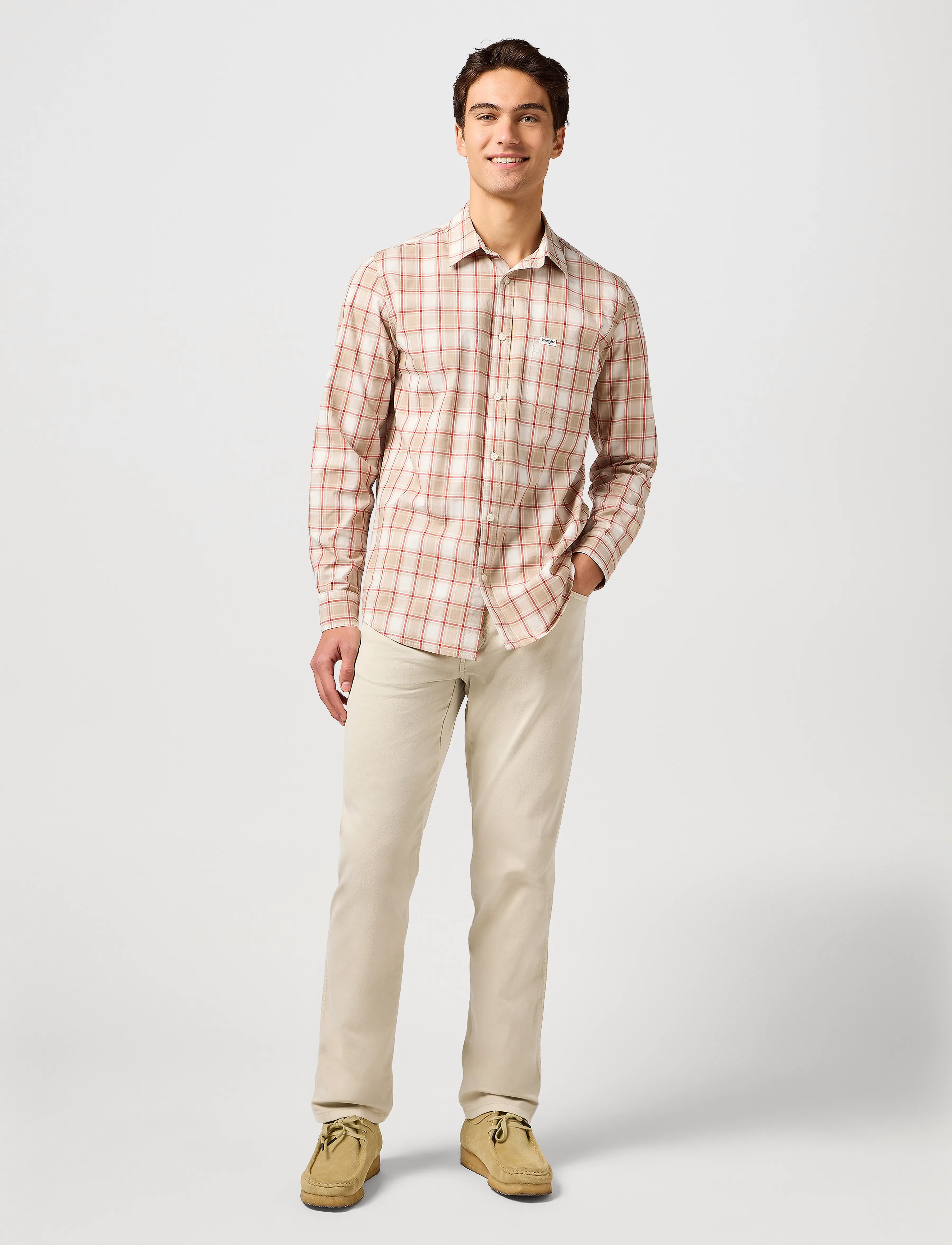 Wrangler - 1 Pkt Shirt - hørskjorter - tan - 4