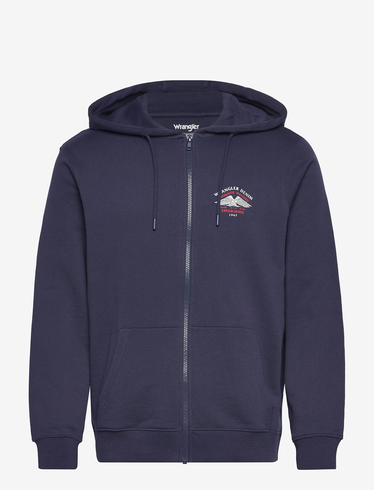 Wrangler - Graphic Zip Hoodie - sweatshirts - navy - 1