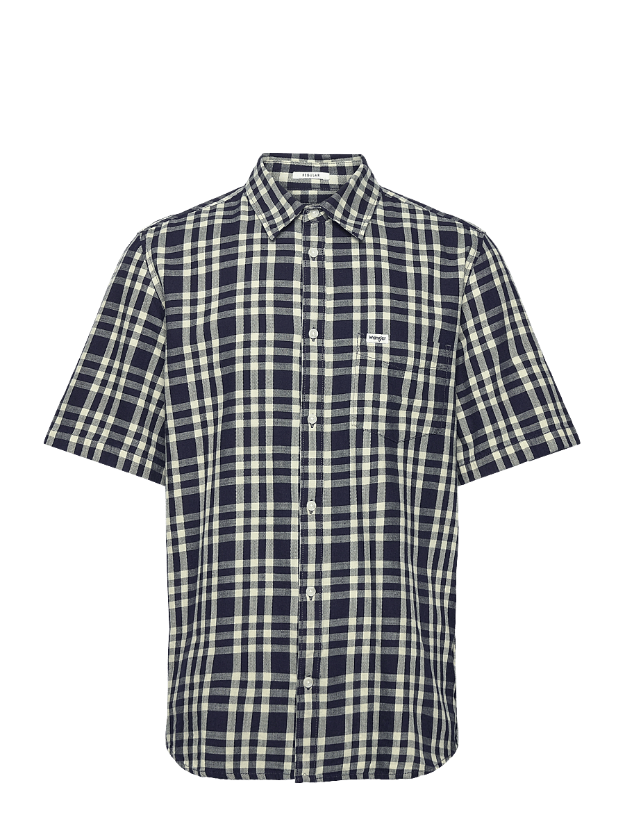 Wrangler - Ss 1 Pkt Shirt - oberteile & t-shirts - crepe indigo - 1