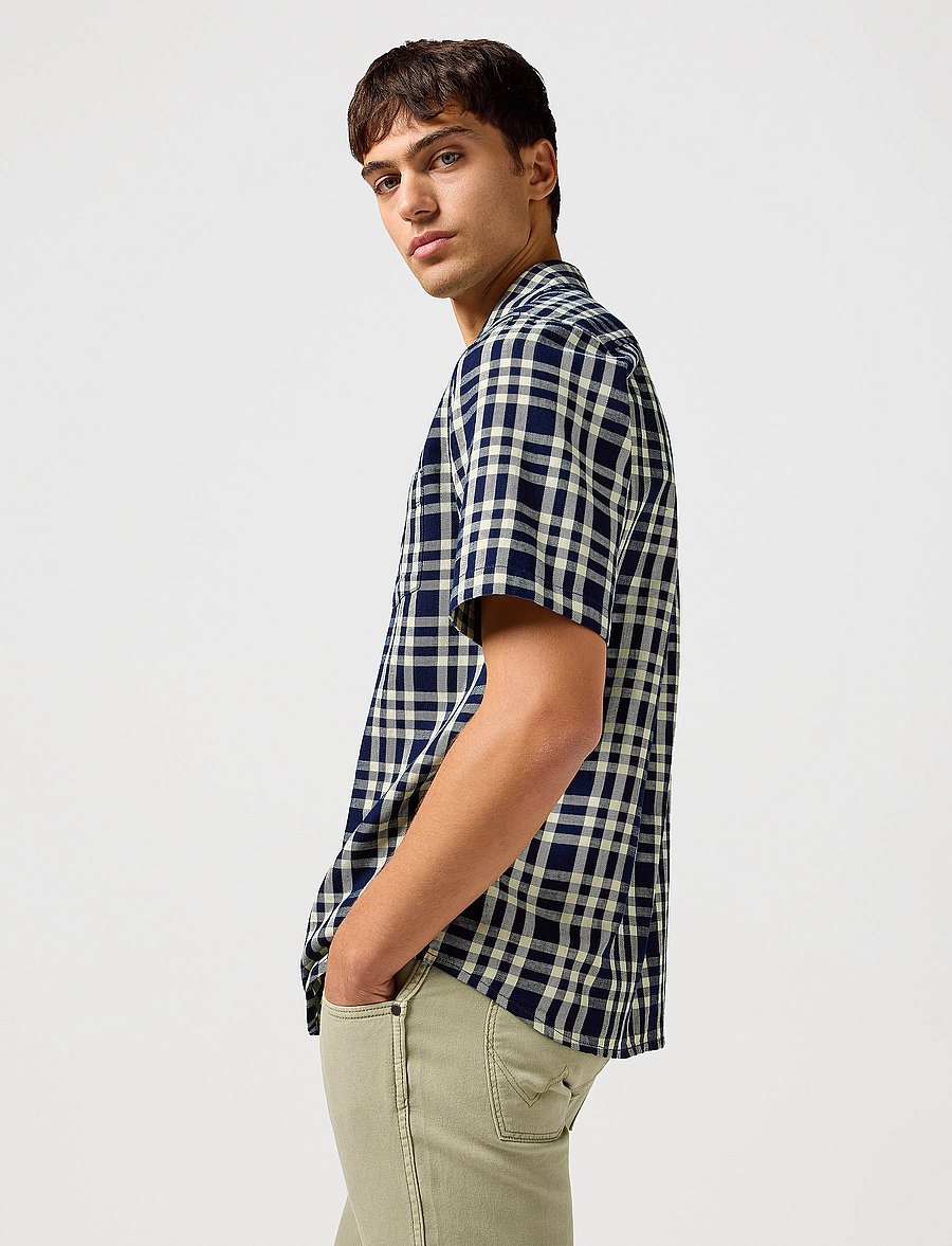 Wrangler - Ss 1 Pkt Shirt - oberteile & t-shirts - crepe indigo - 0