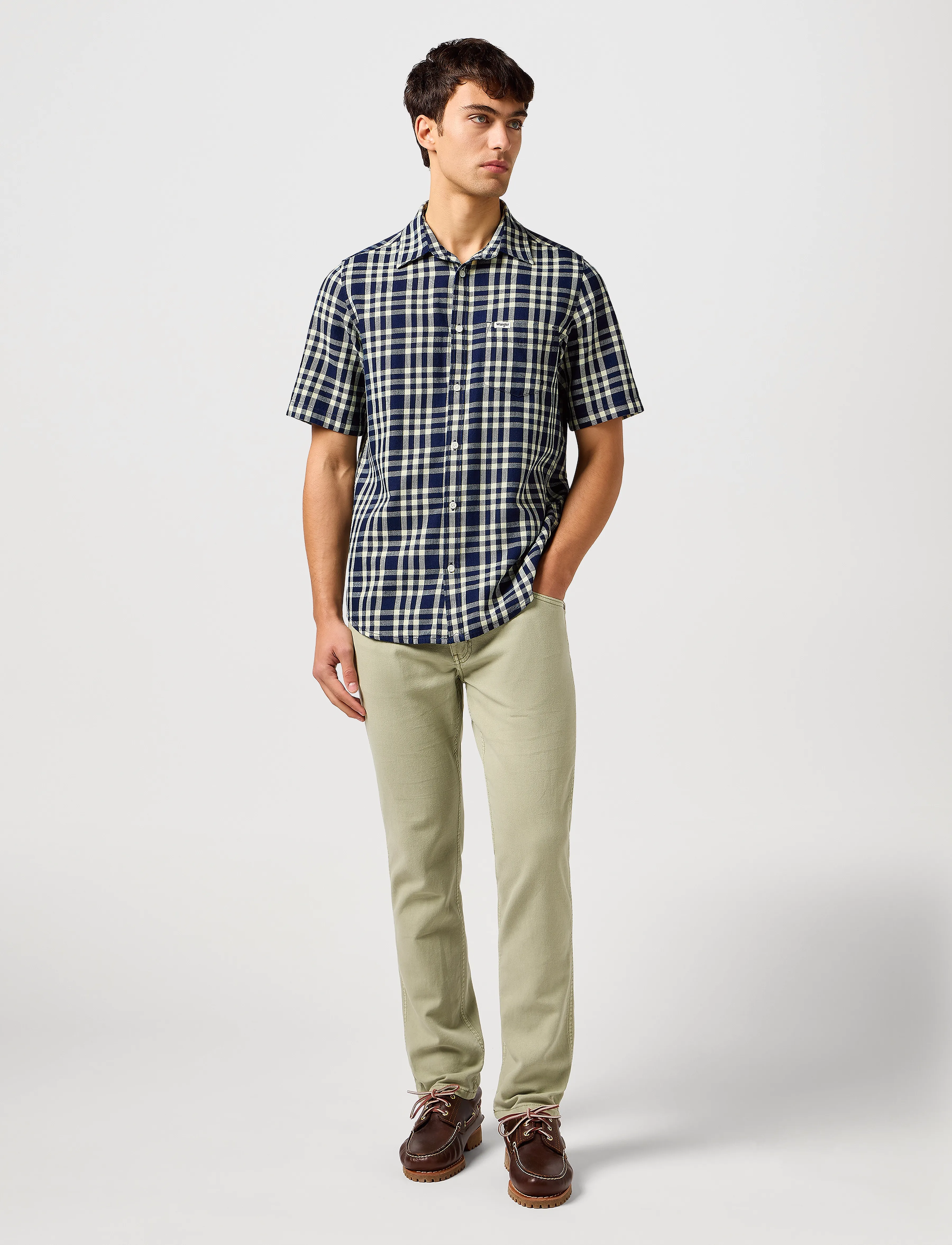 Wrangler - Ss 1 Pkt Shirt - oberteile & t-shirts - crepe indigo - 3