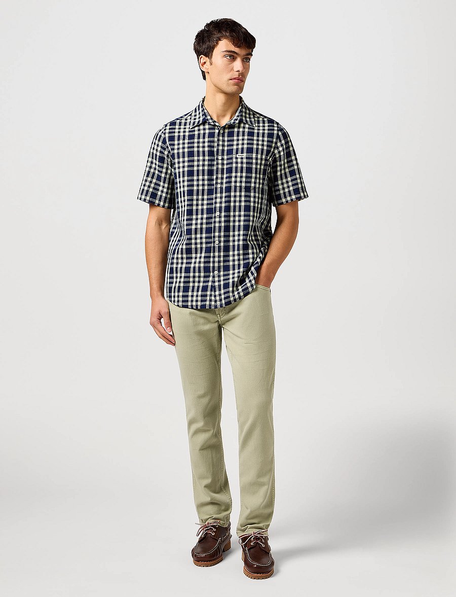 Wrangler - Ss 1 Pkt Shirt - oberteile & t-shirts - crepe indigo - 3