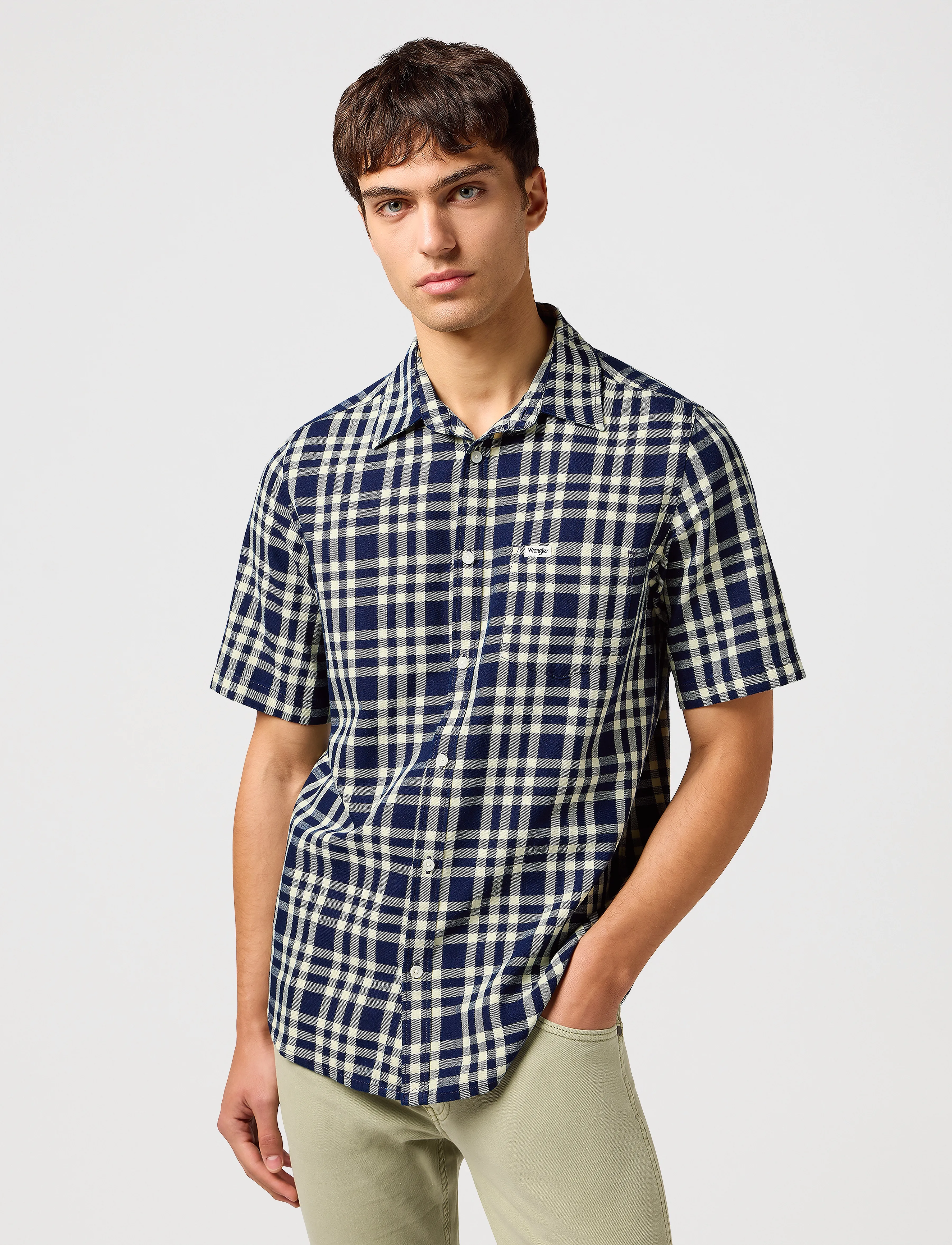 Wrangler - Ss 1 Pkt Shirt - oberteile & t-shirts - crepe indigo - 4