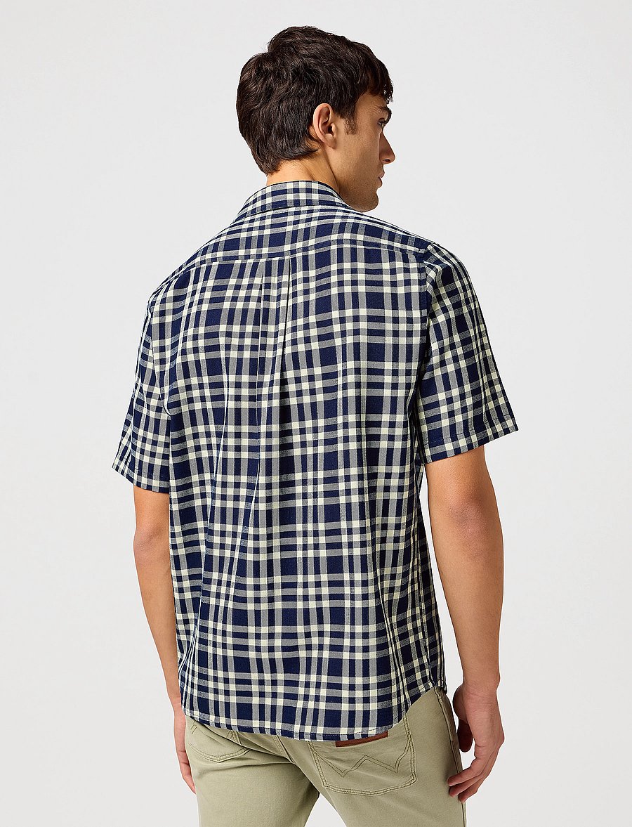 Wrangler - Ss 1 Pkt Shirt - oberteile & t-shirts - crepe indigo - 5