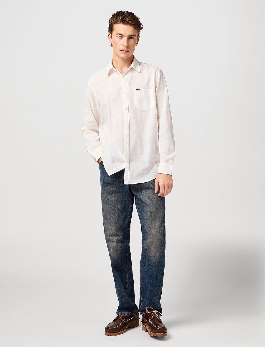 Wrangler - 1 Pkt Shirt - chemises de lin - white - 4