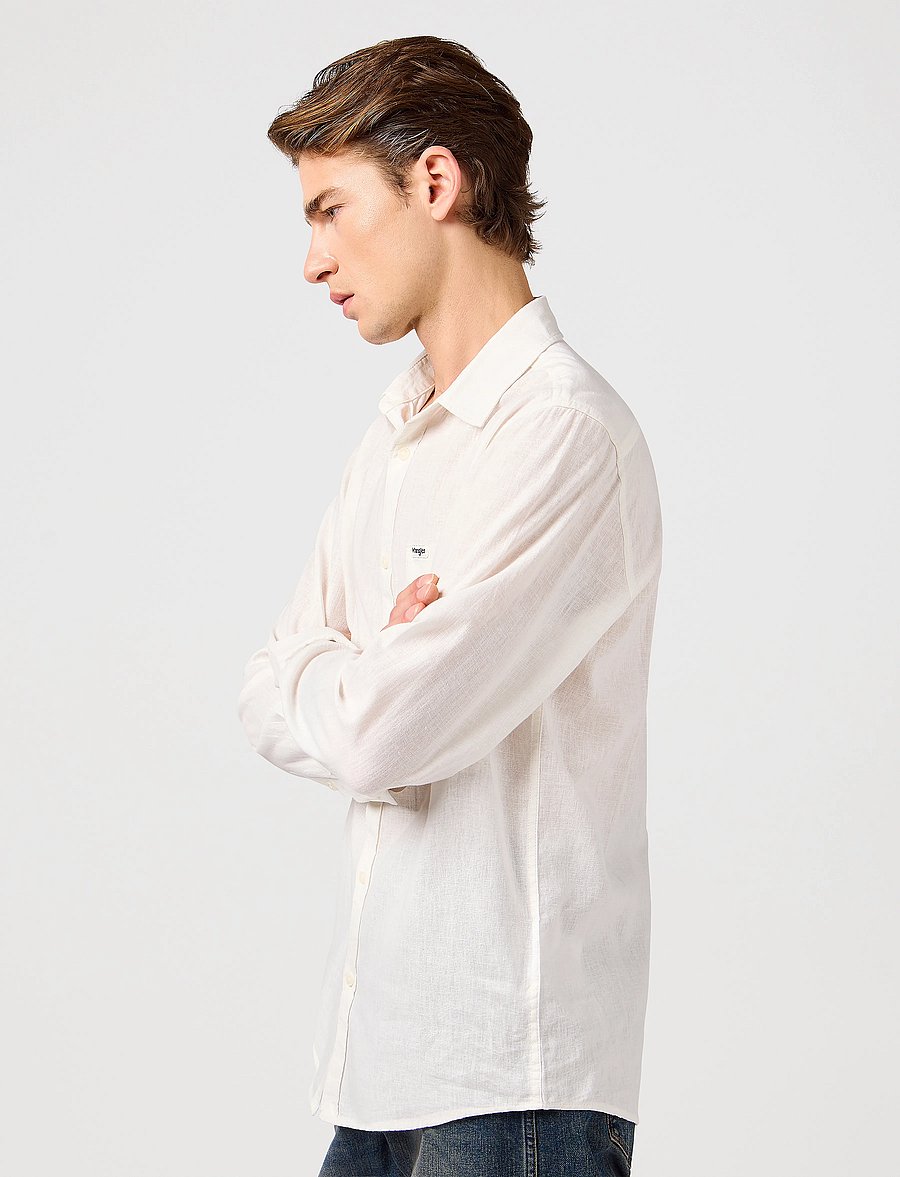 Wrangler - 1 Pkt Shirt - chemises de lin - white - 5