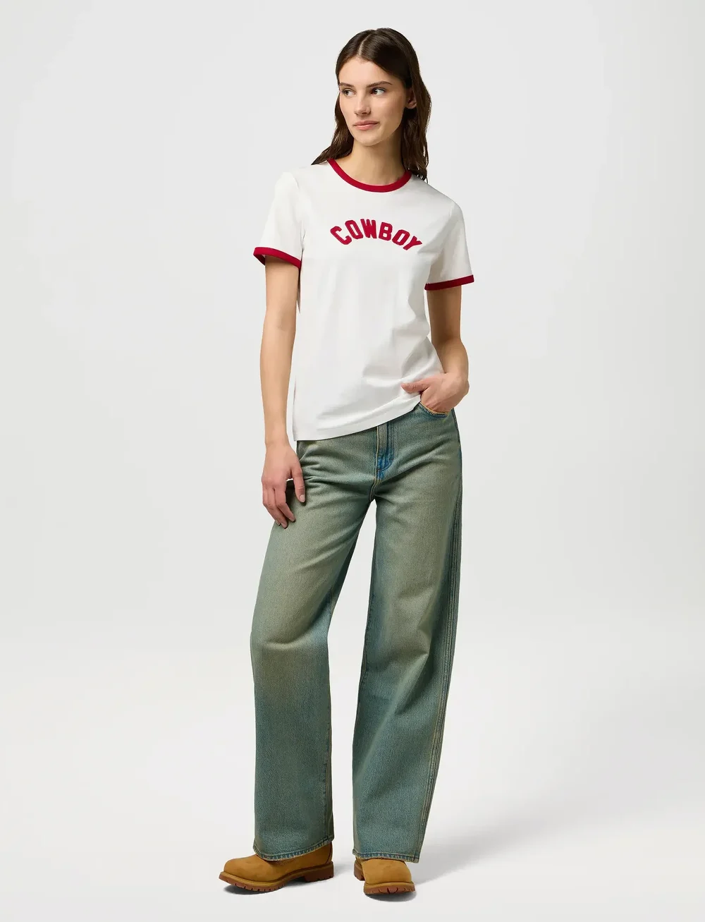 Wrangler - RINGER TEE - t-shirts - worn white - 4