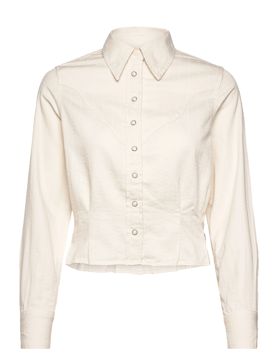 Wrangler - FEMME PEPLUM SHIRT - pinstar white - 0