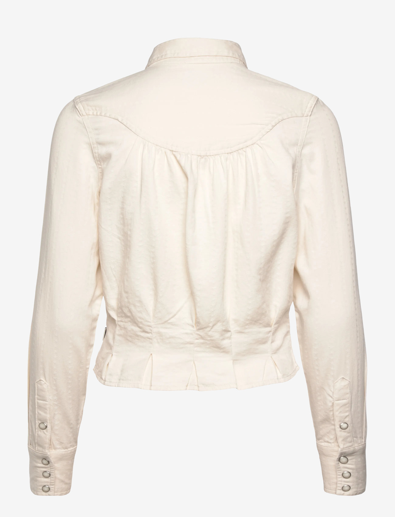 Wrangler - FEMME PEPLUM SHIRT - langærmede skjorter - pinstar white - 1