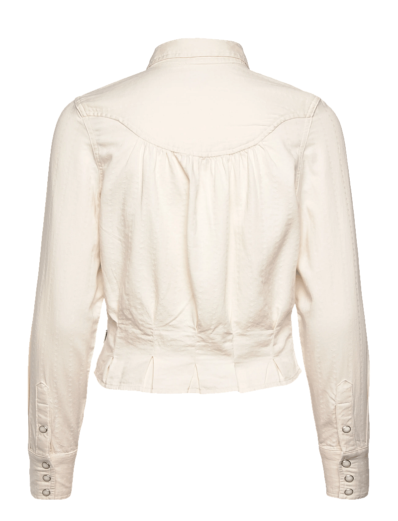 Wrangler - FEMME PEPLUM SHIRT - langærmede skjorter - pinstar white - 1