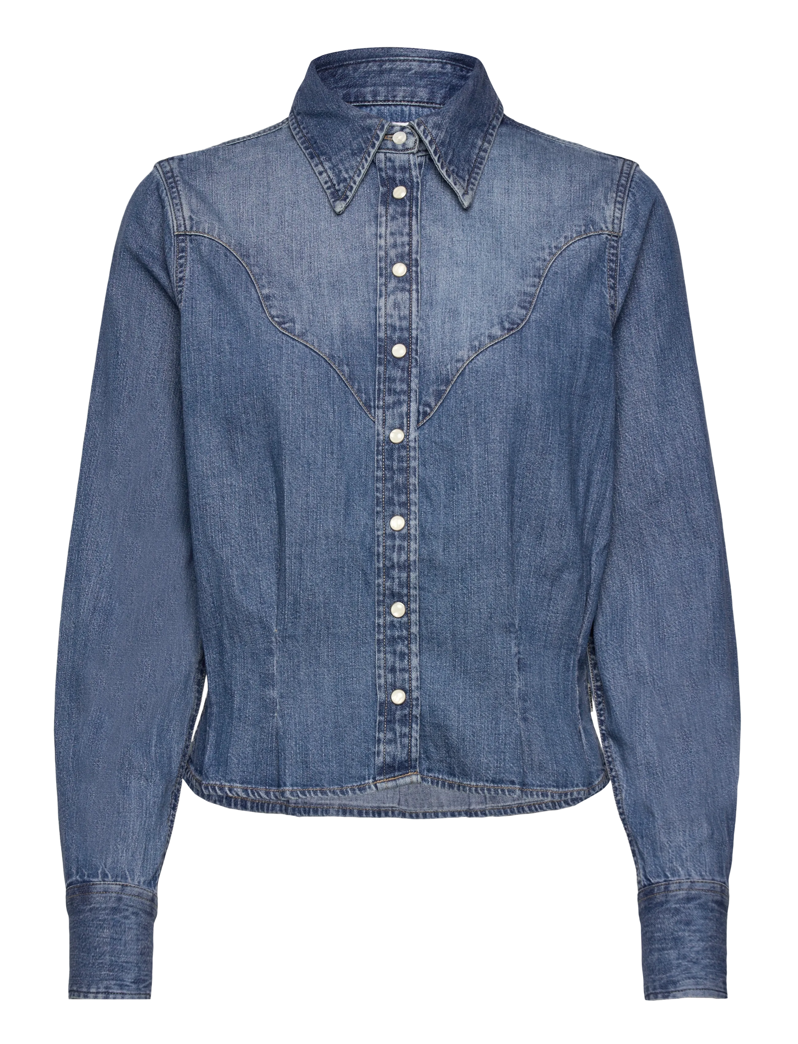 WRANGLER Femme Peplum Shirt Blau - XS - Damen