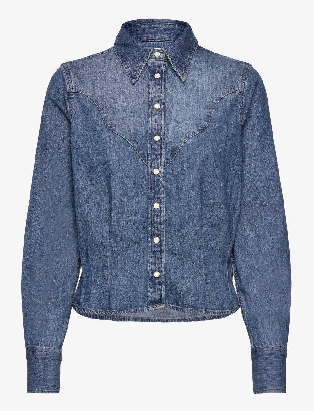 Wrangler - FEMME PEPLUM SHIRT - jeansskjortor - light hand - 1