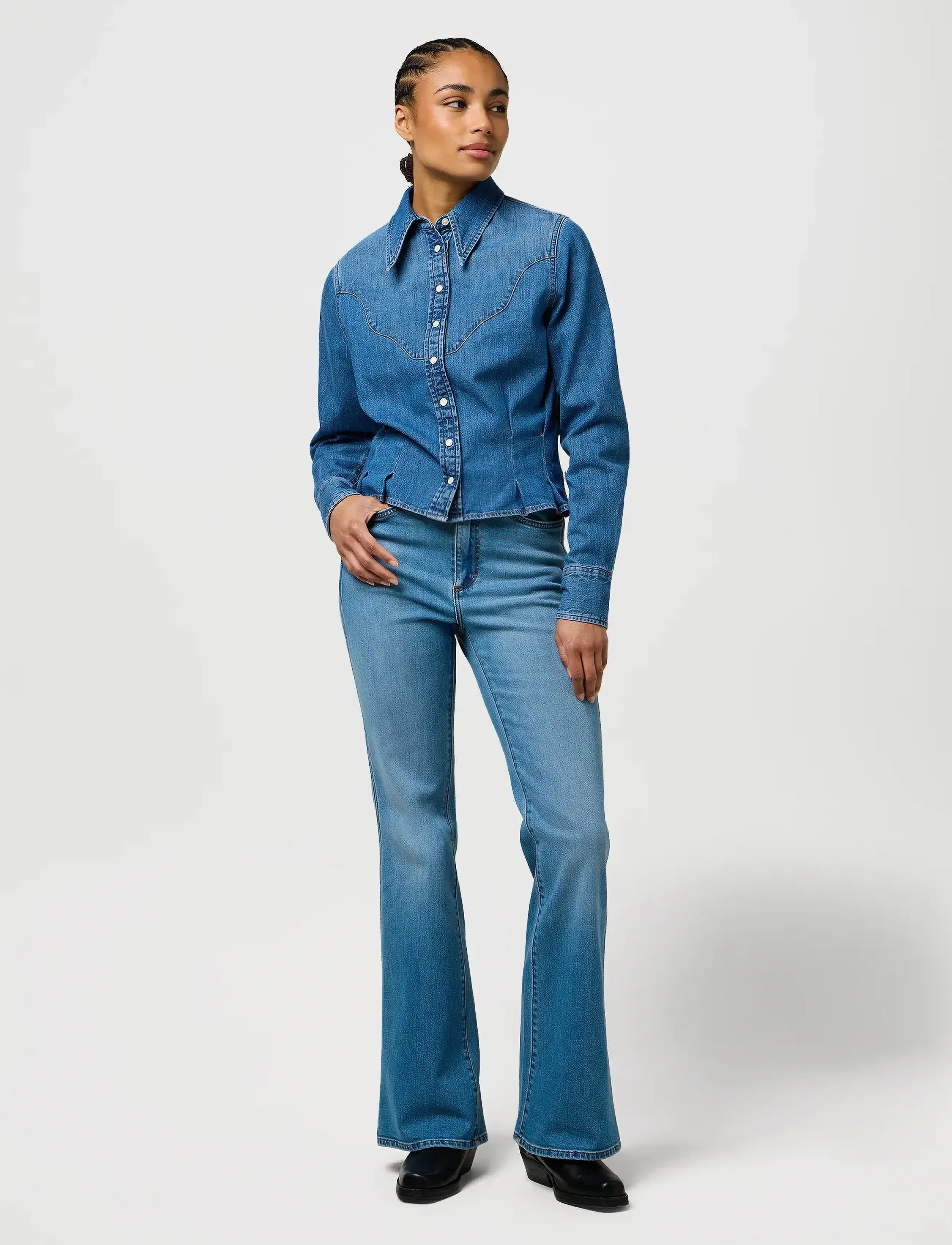 Wrangler - FEMME PEPLUM SHIRT - jeanshemden - light hand - 4