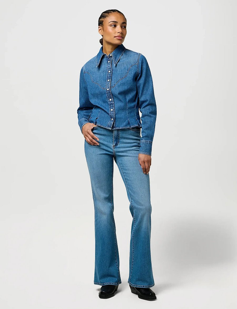 Wrangler - FEMME PEPLUM SHIRT - jeanshemden - light hand - 4