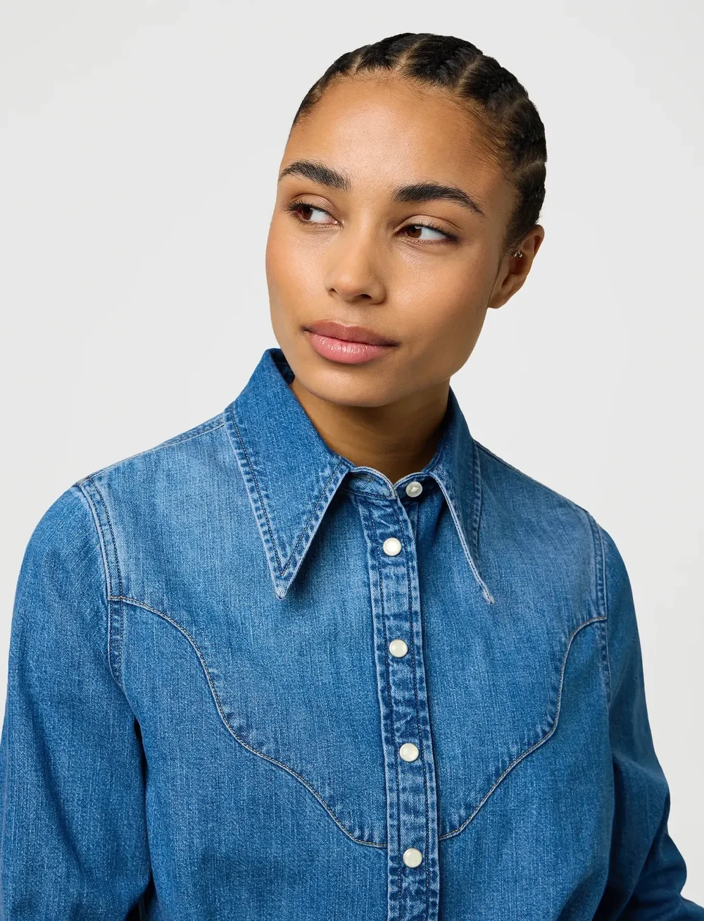 Wrangler - FEMME PEPLUM SHIRT - jeansskjortor - light hand - 5