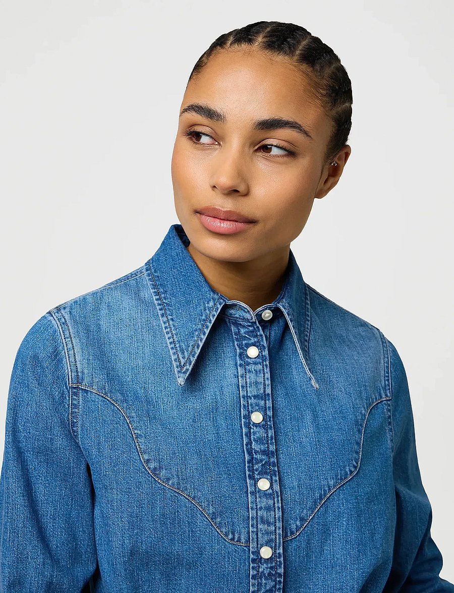 Wrangler - FEMME PEPLUM SHIRT - jeanshemden - light hand - 5