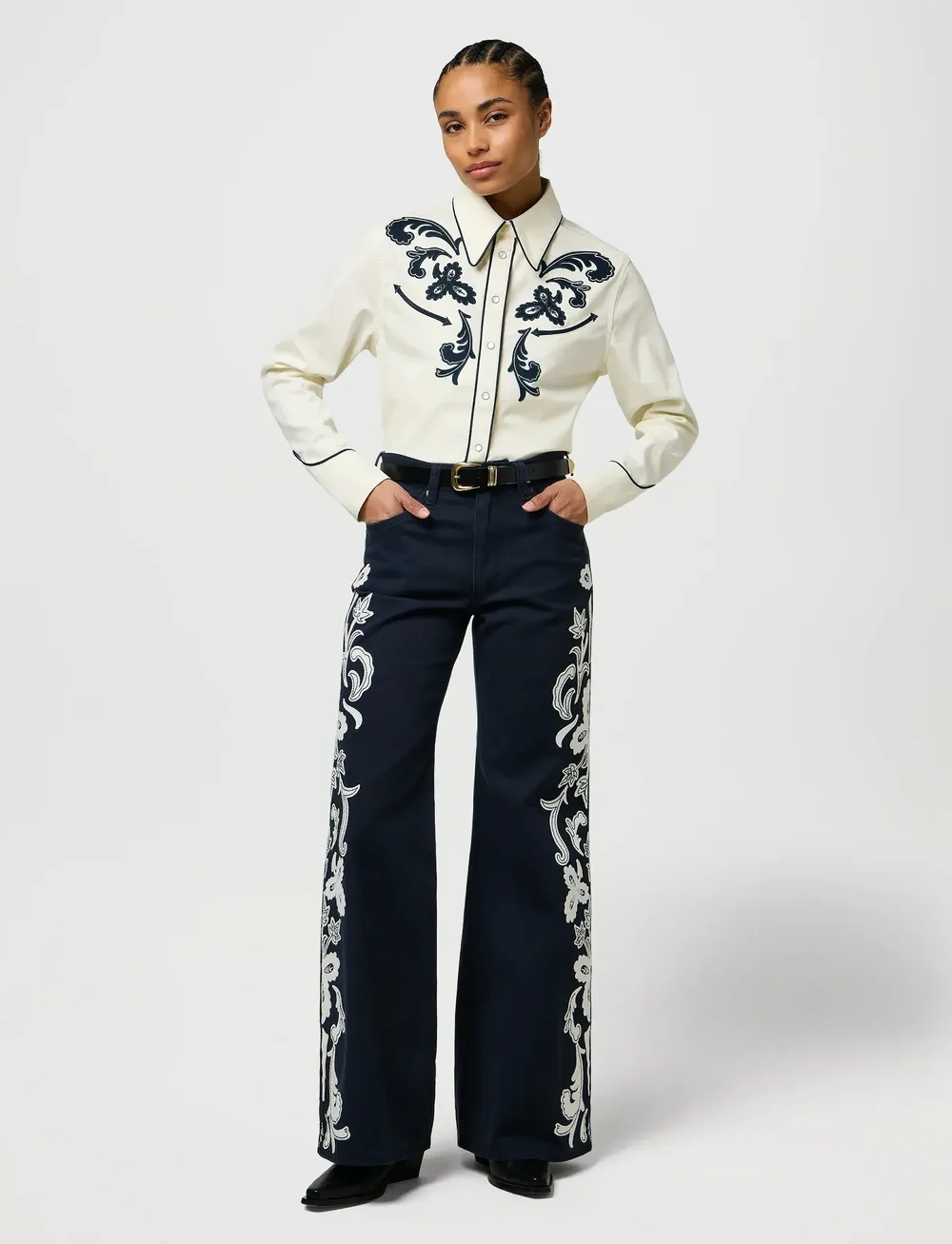 Wrangler - APPLIQUE SHIRT - långärmade skjortor - worn white - 4