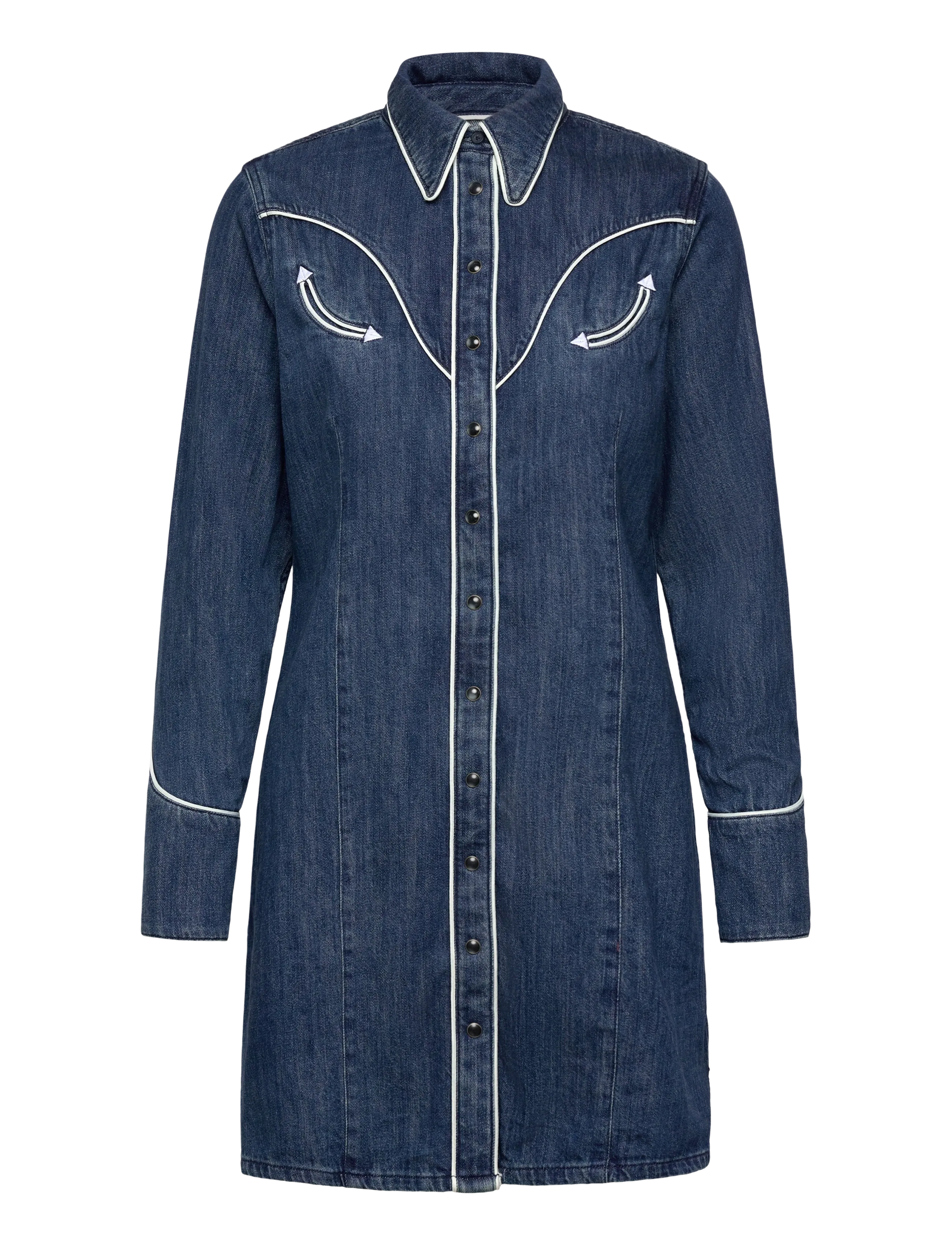 WRANGLER Piped Shirt Kleid Blau - S - Damen