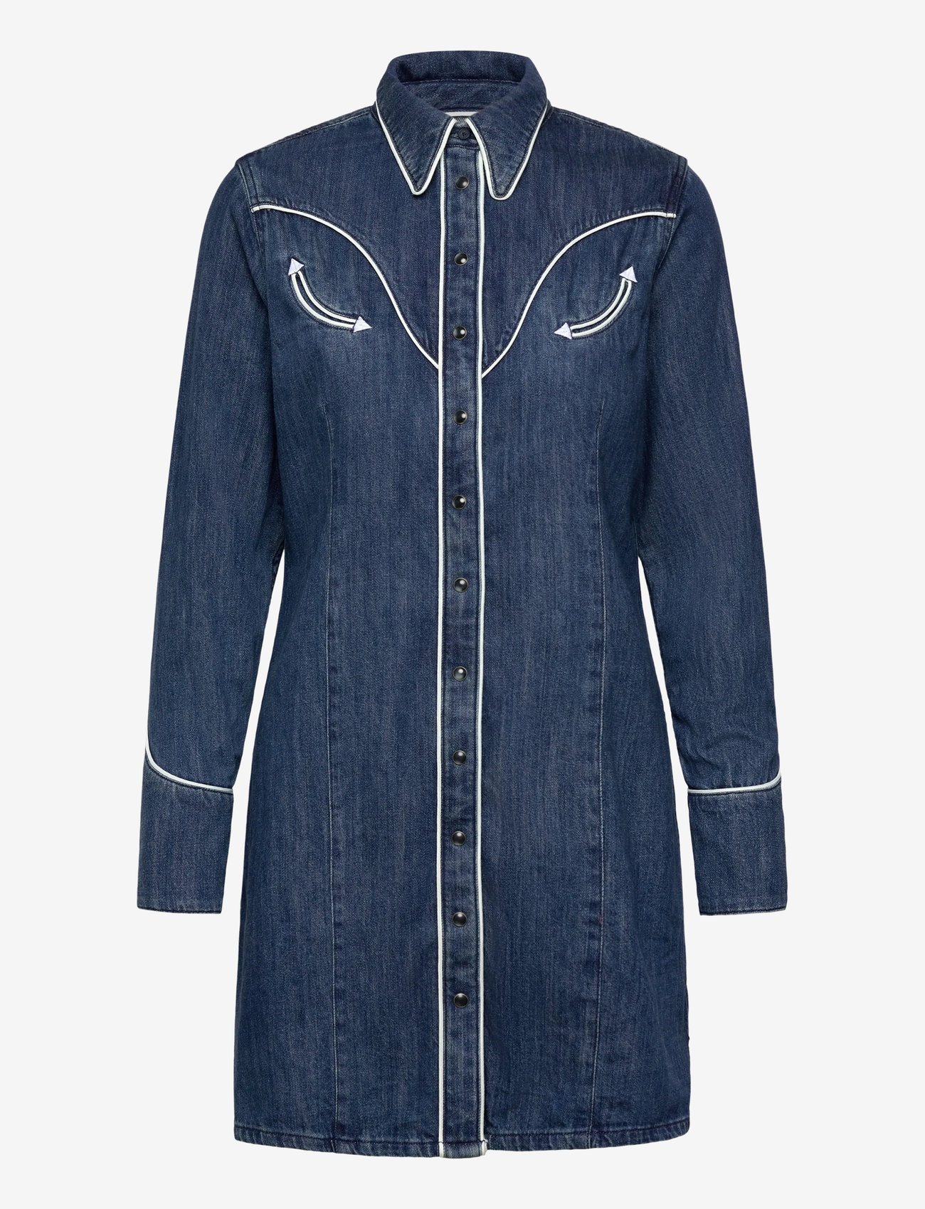 Wrangler - PIPED SHIRT DRESS - särkkleidid - blue reverie - 1