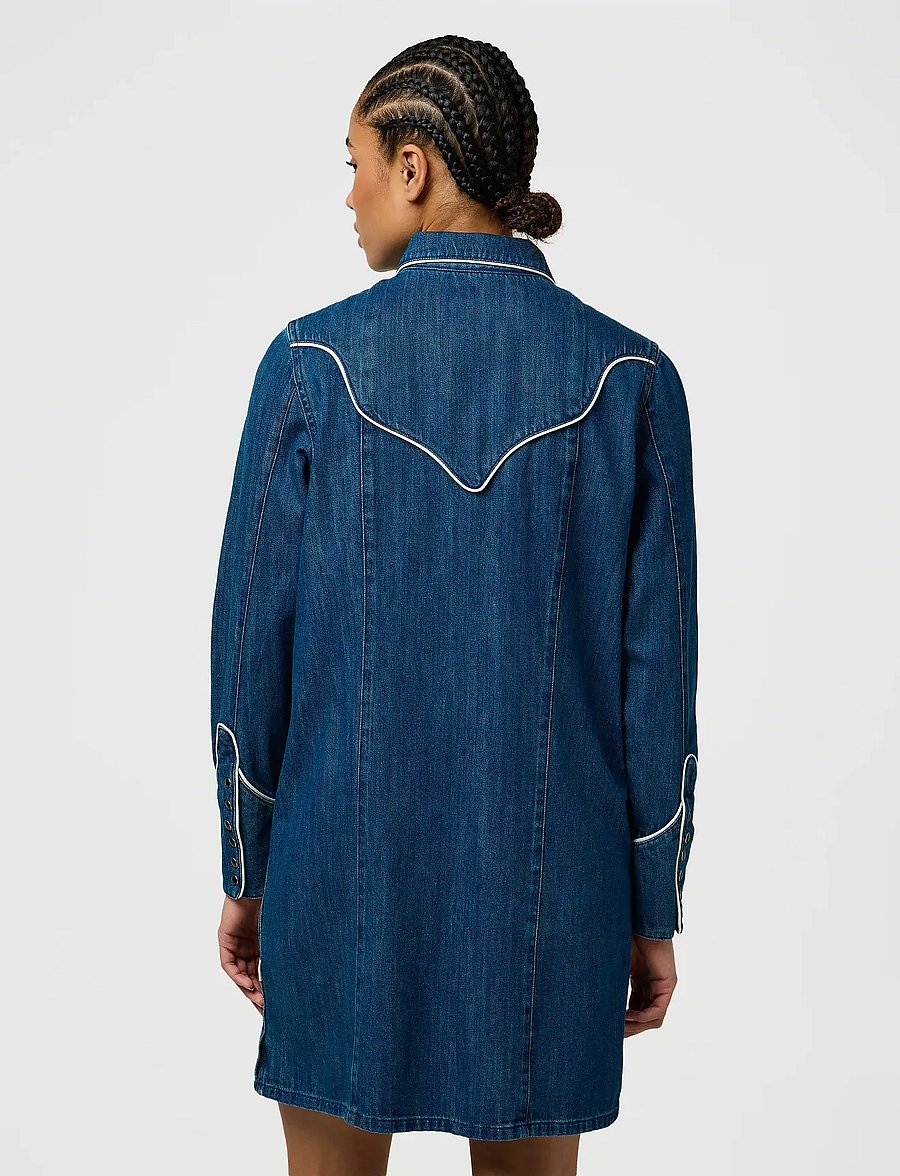 Wrangler - PIPED SHIRT DRESS - robes chemises - blue reverie - 3