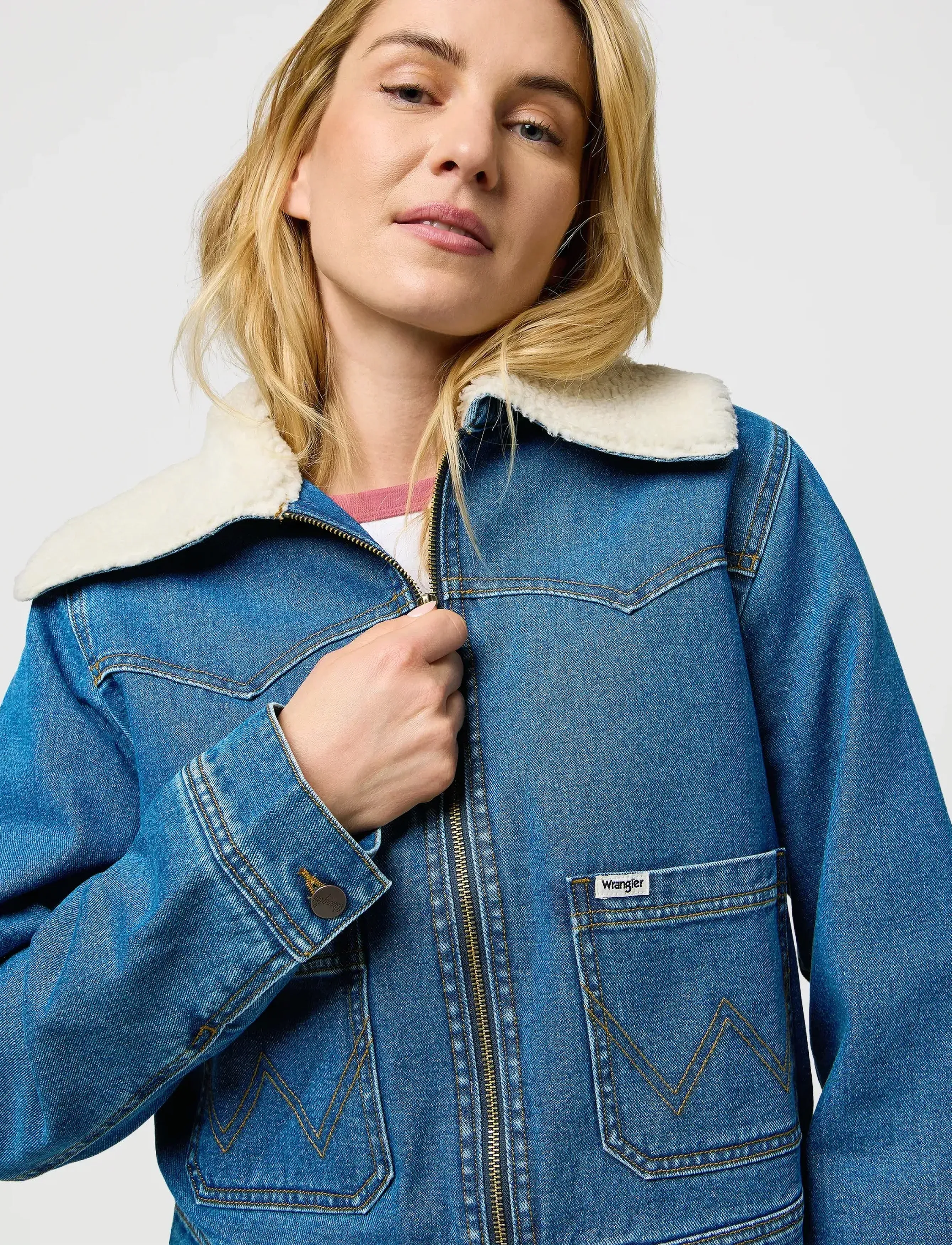 Wrangler - SHERPA LINED JACKET - teksatagid - carolina - 5