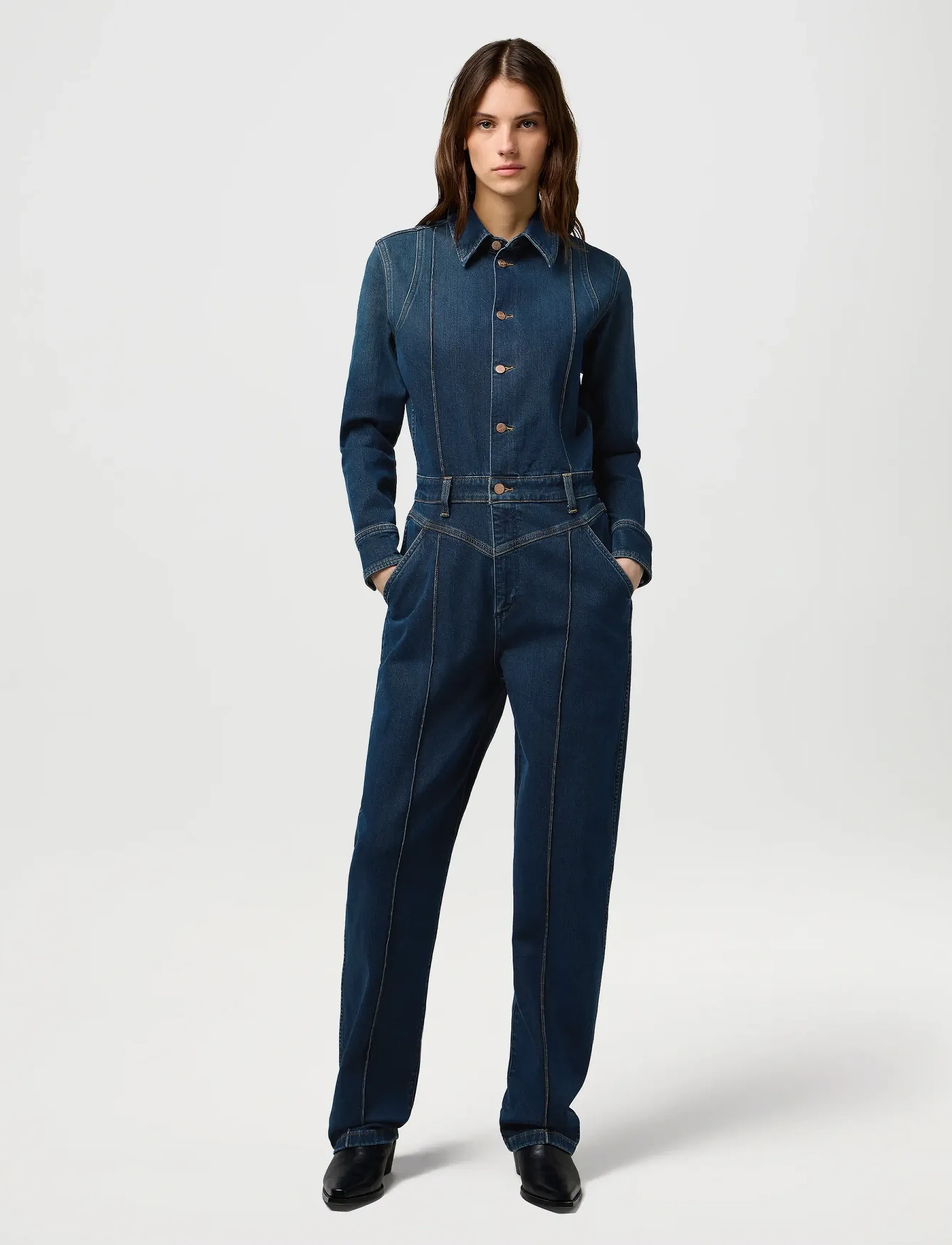 Wrangler Western Coverall, Kvinder, Western Jumpsuit, Blå, Str: S