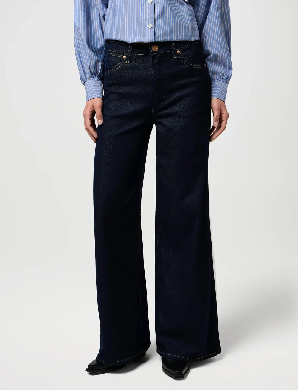 Wrangler - CANYON - jeans met wijde pijpen - denim lines - 0