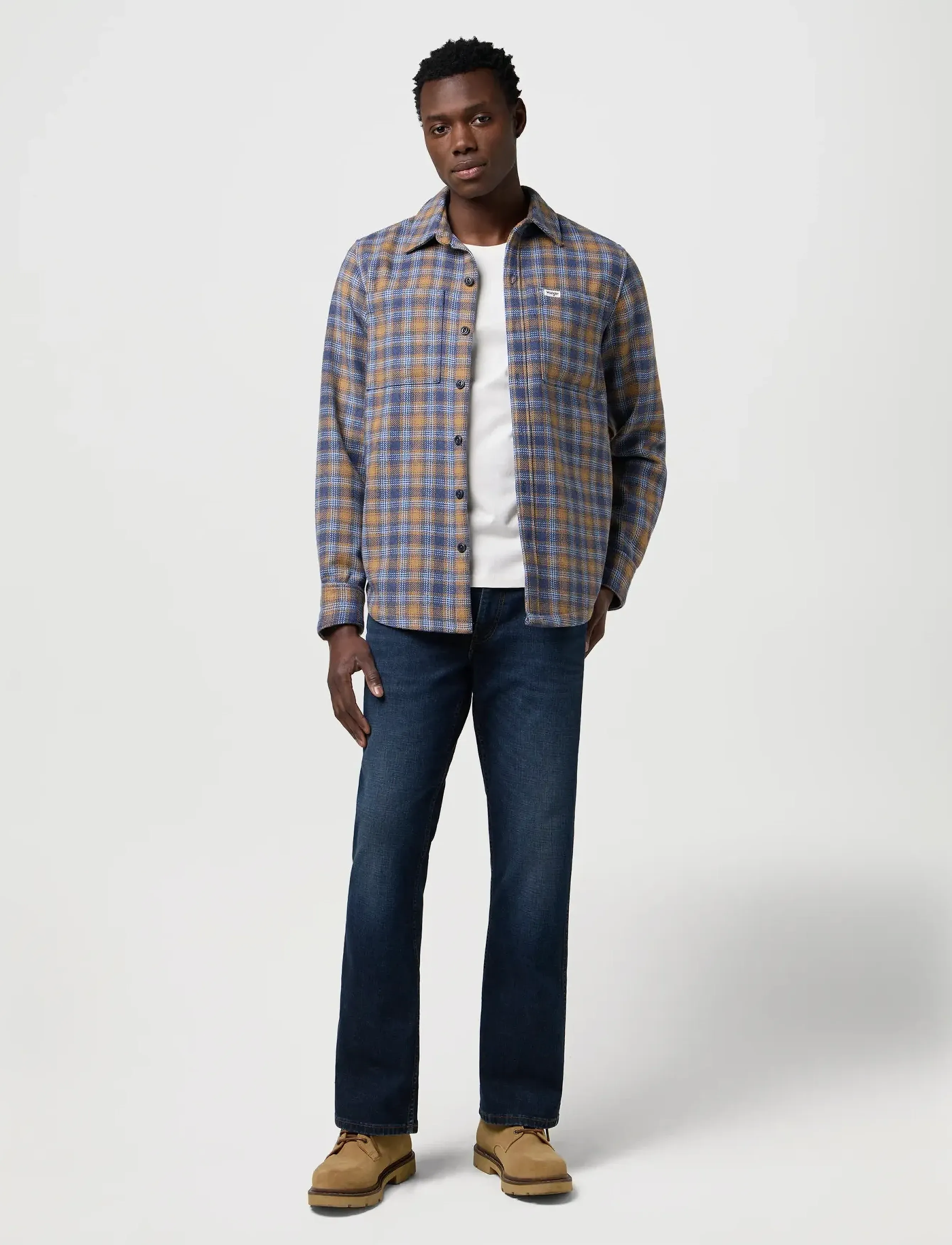 Wrangler - OVERSHIRT - vyrams - navy tan - 4