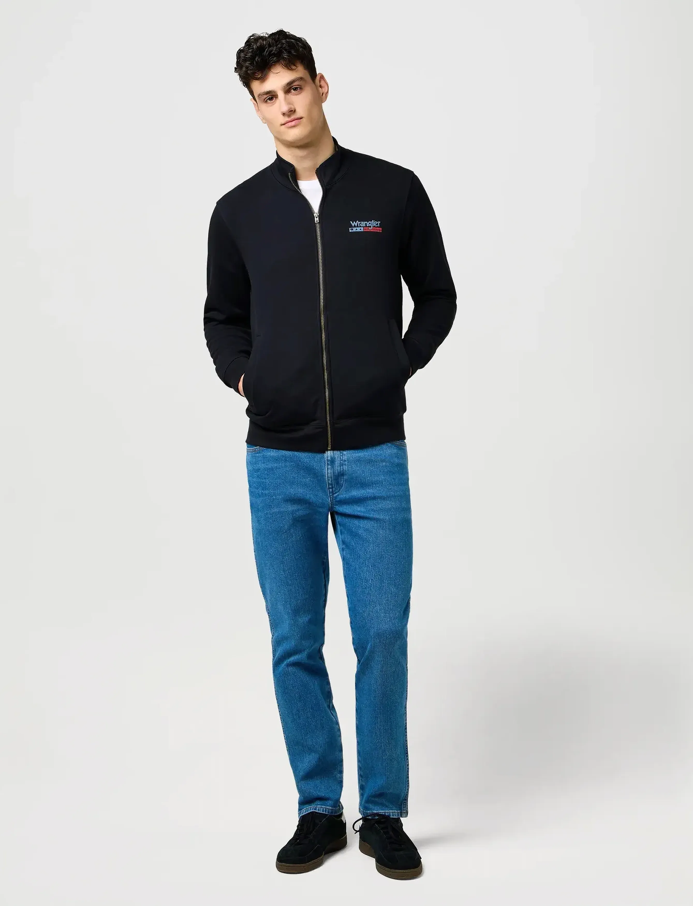 Wrangler - FUNNEL NECK ZIP - sweatshirts - black - 4
