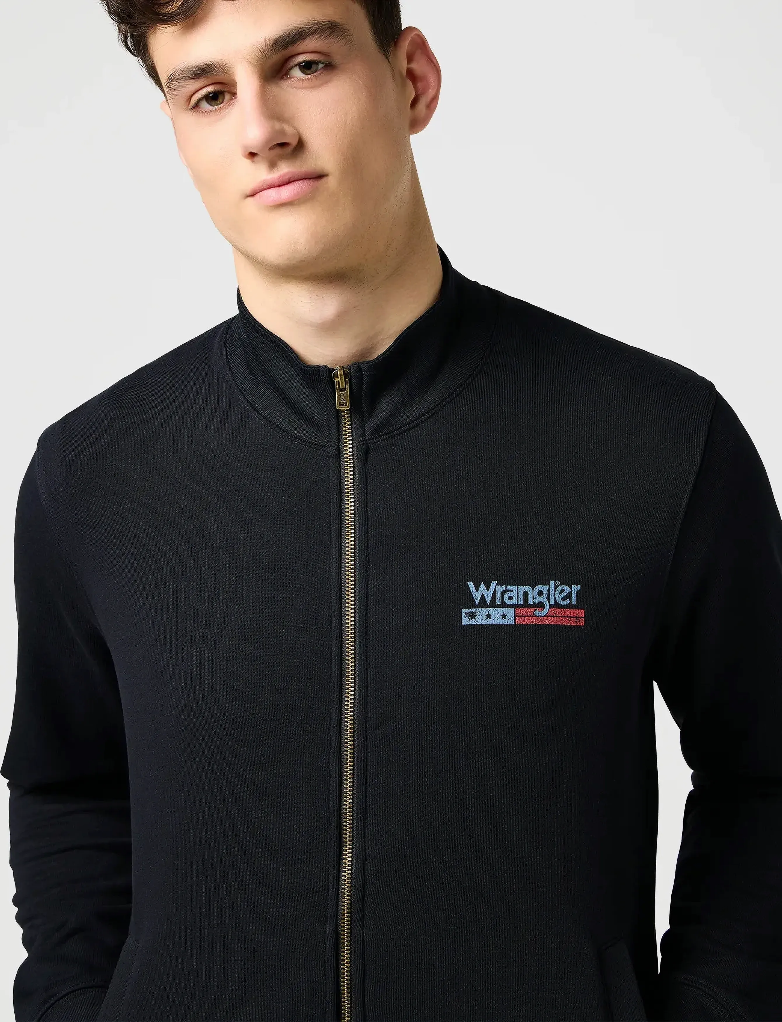 Wrangler - FUNNEL NECK ZIP - sweatshirts - black - 5