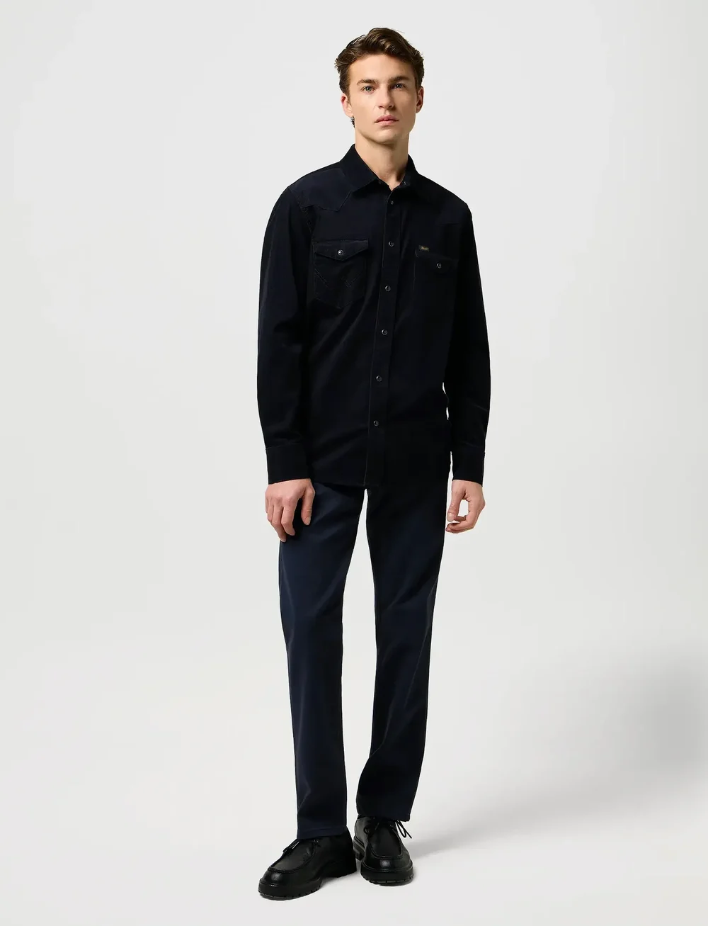 Wrangler - WESTERN CORD SHIRT - manchesterskjortor - black - 4