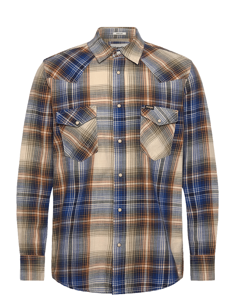 Wrangler - WESTERN INDIGO SHIRT - ruudulised särgid - blue brown - 1