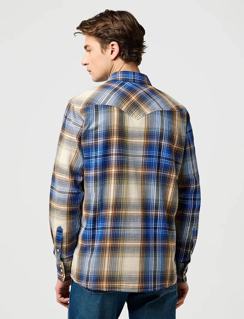 Wrangler - WESTERN INDIGO SHIRT - ruudulised särgid - blue brown - 3