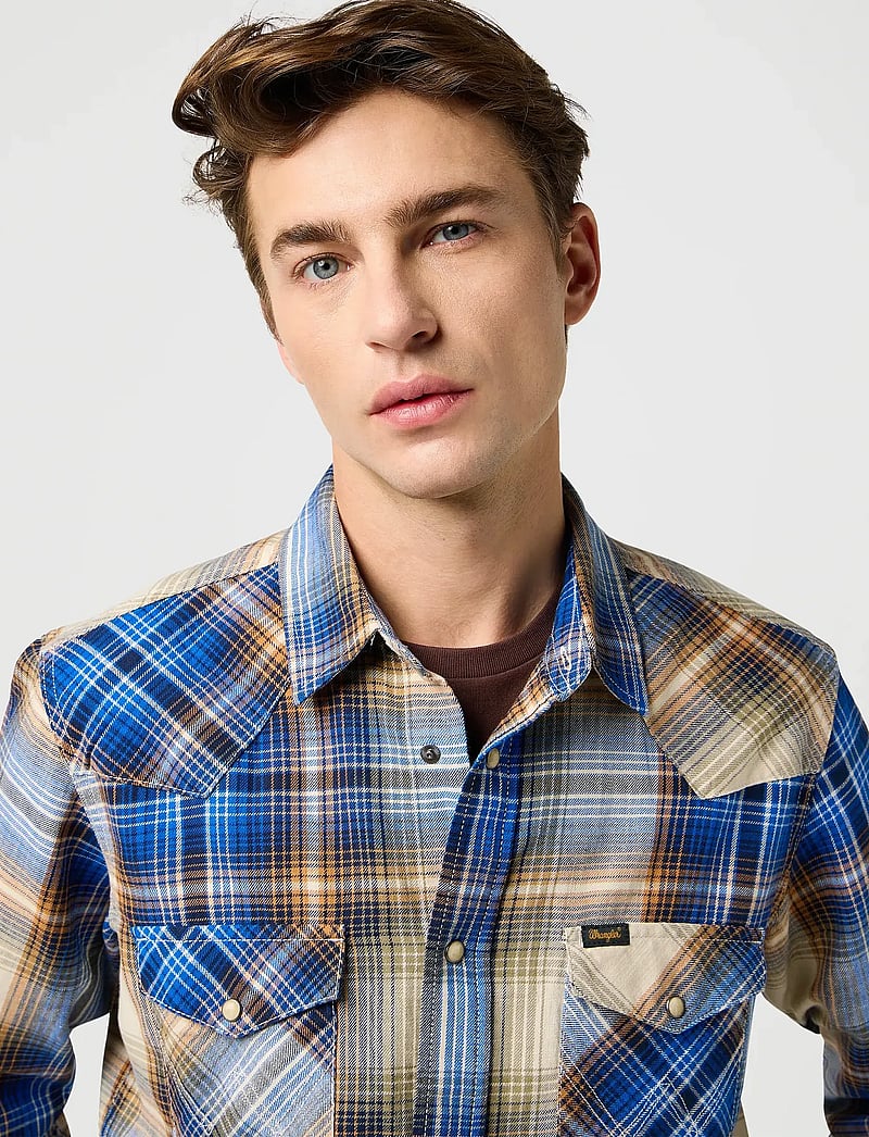 Wrangler - WESTERN INDIGO SHIRT - ruudulised särgid - blue brown - 5