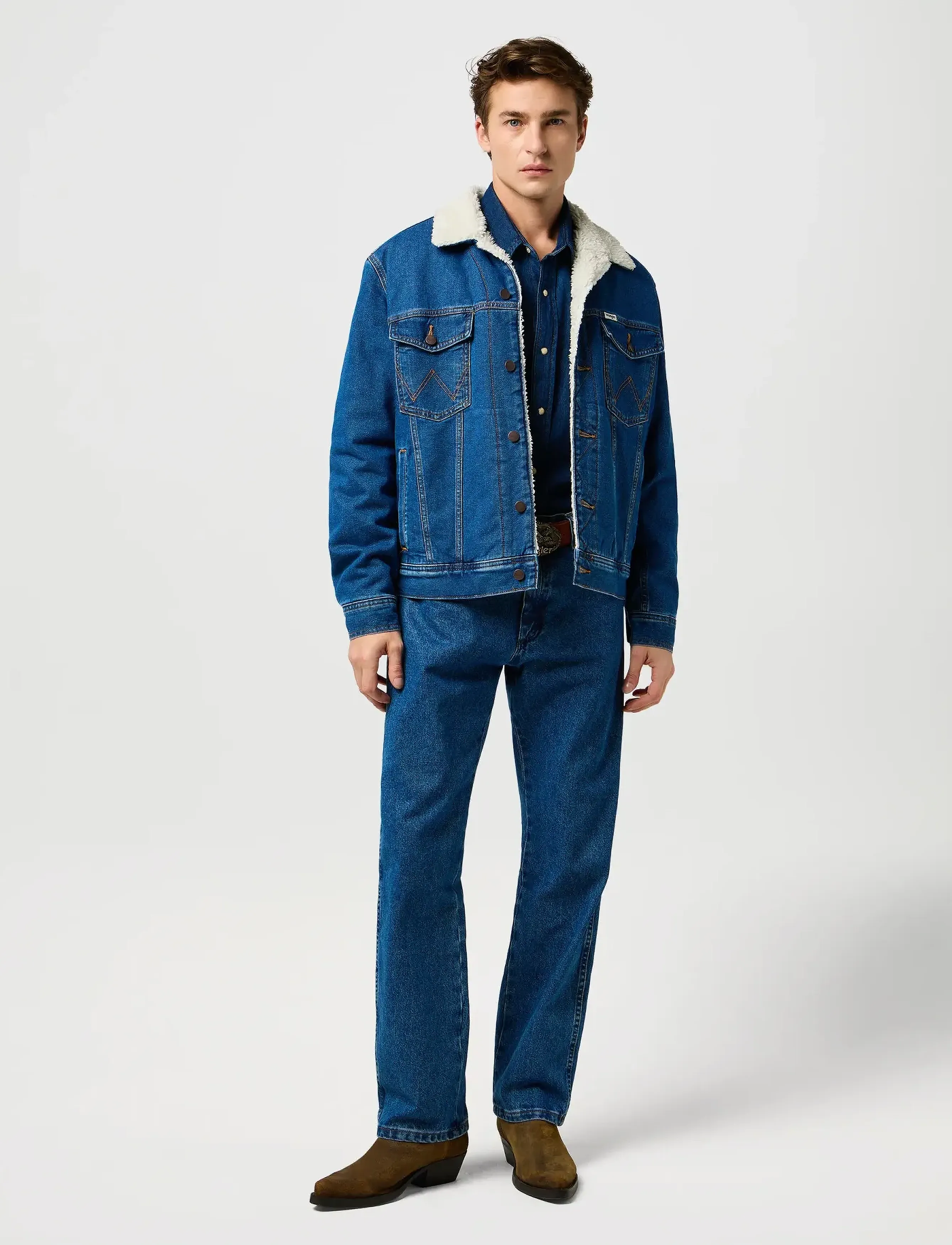 Wrangler - SHERPA CLASSIC JACKET - spring jackets - mid stone - 4