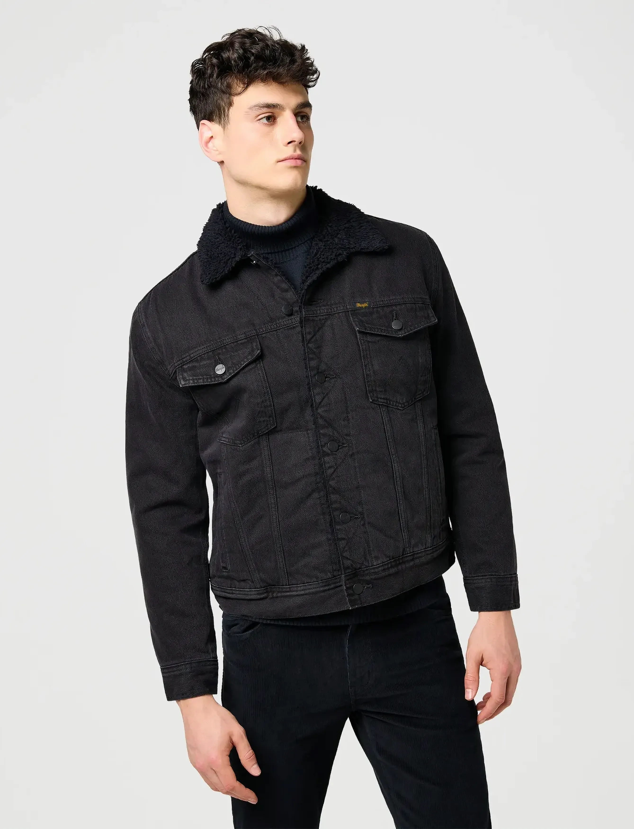 Wrangler Sherpa Classic Jacket, XXL, Jackets, Schwarz - Light Männerswear