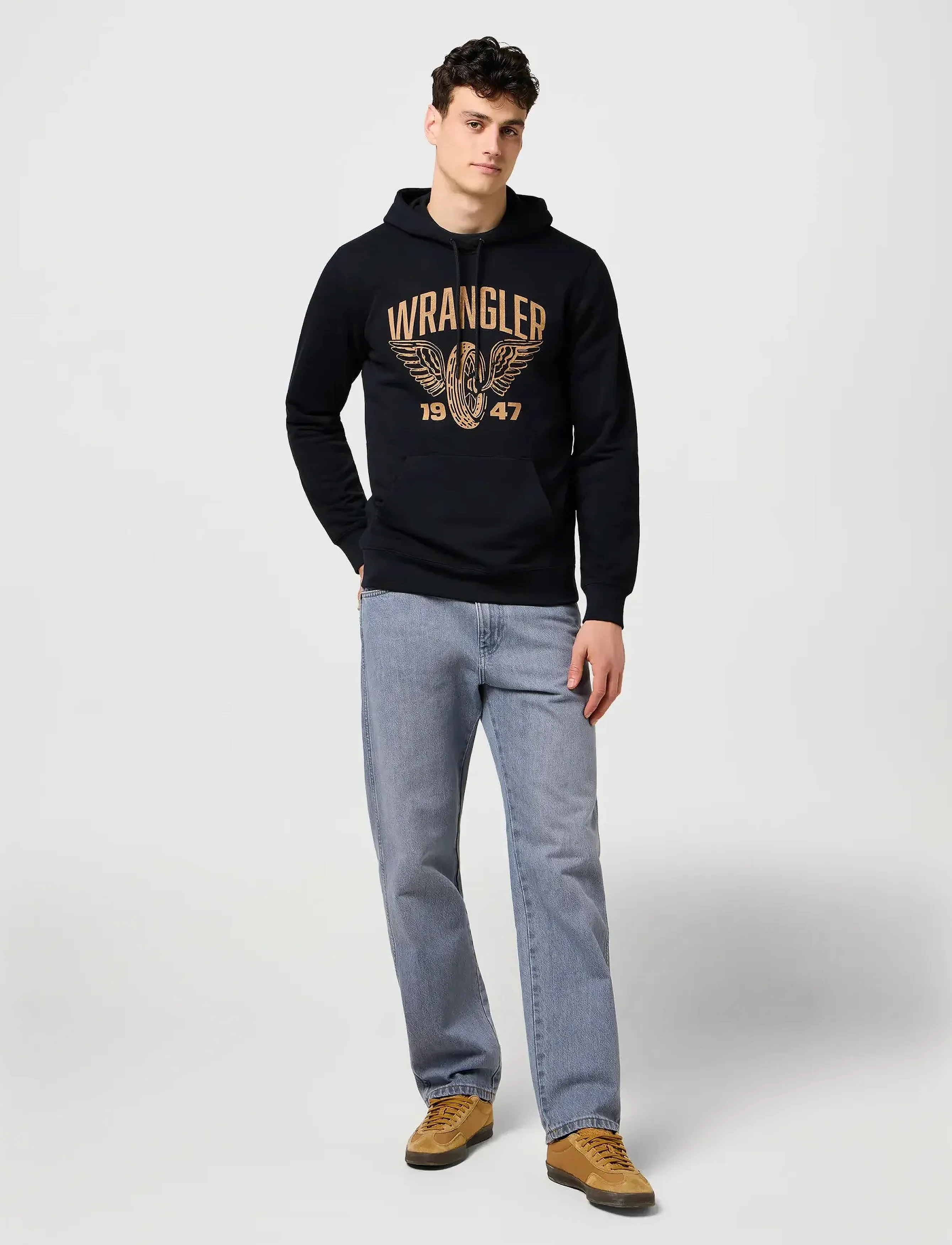 Wrangler - AMERICANA HOODIE - kapuutsiga dressipluusid - black - 4