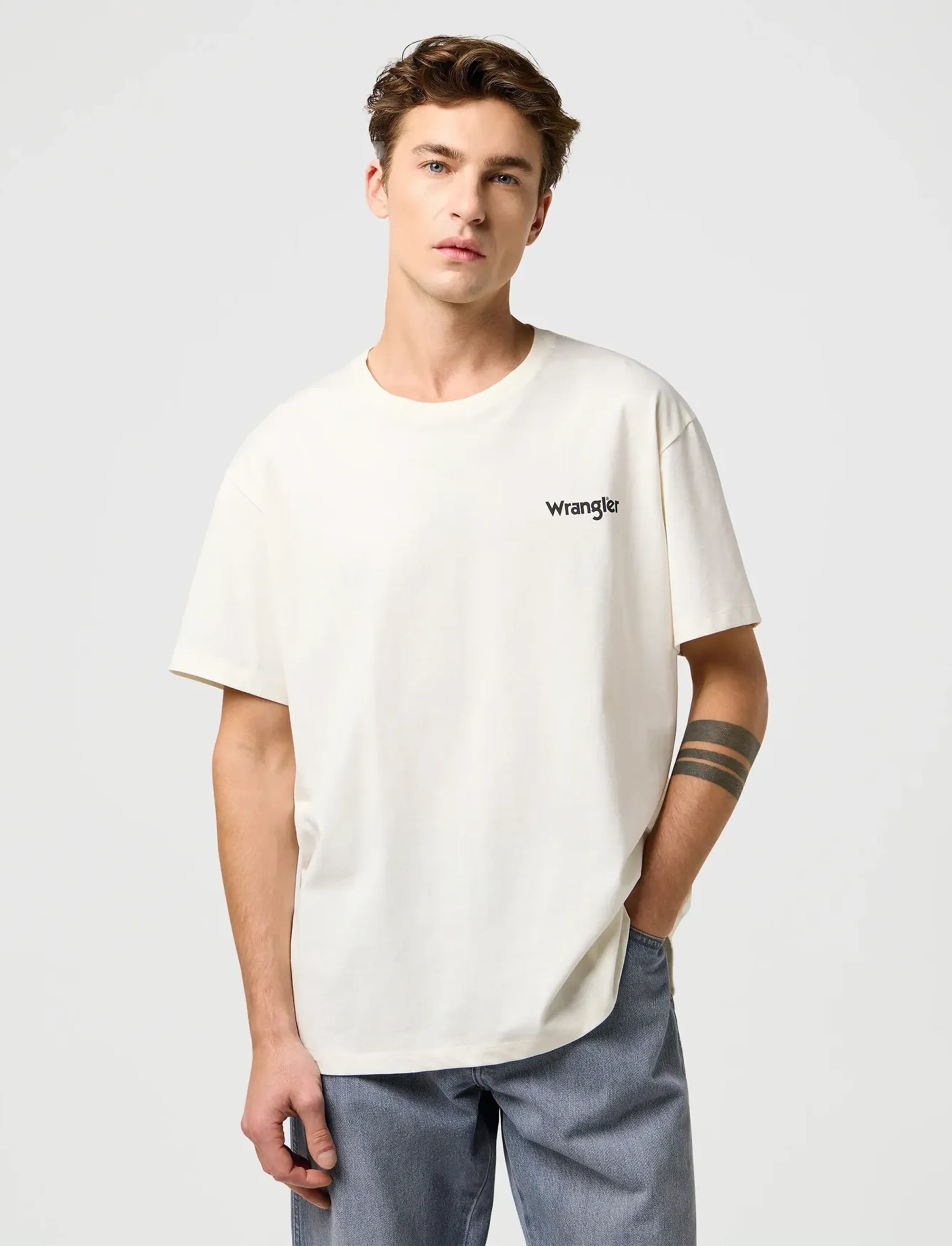 Wrangler VINTAGE TEE - 4 for 3 - BIRCH / cream