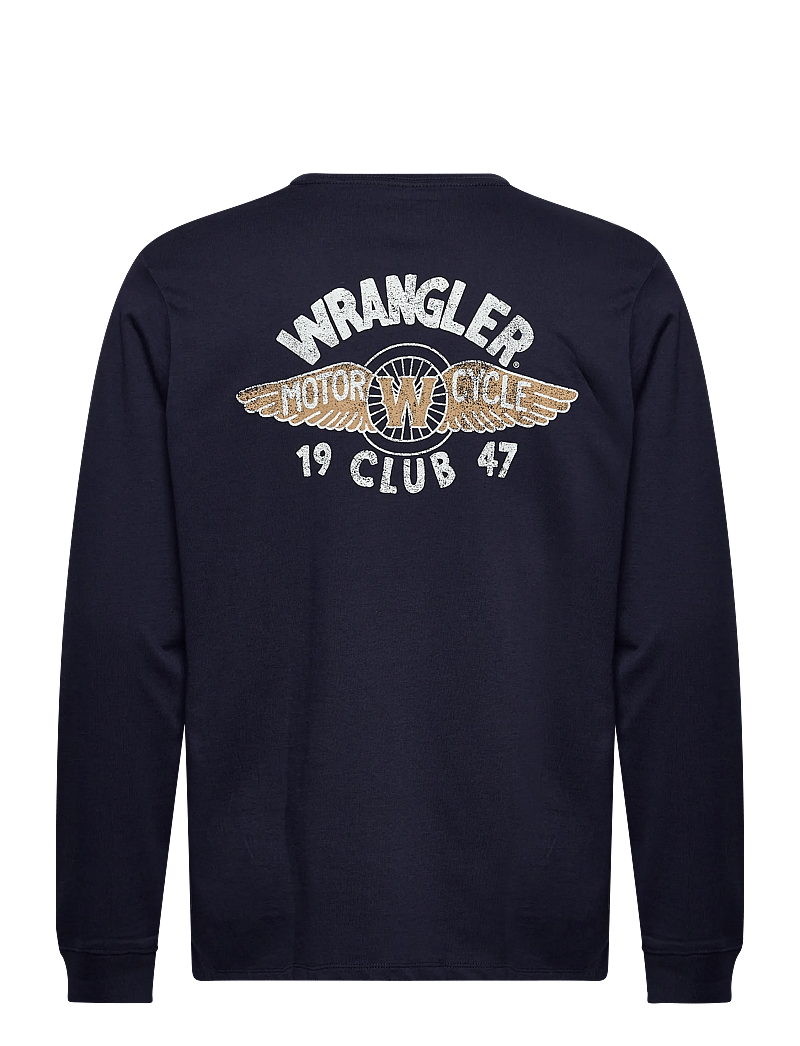 Wrangler - LS AMERICANA TEE - langermede t-skjorter - navy - 2