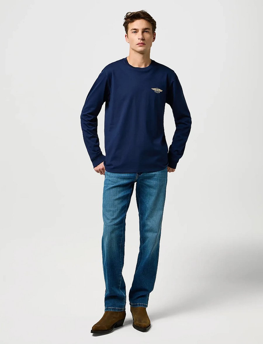Wrangler - LS AMERICANA TEE - langärmelig - navy - 4
