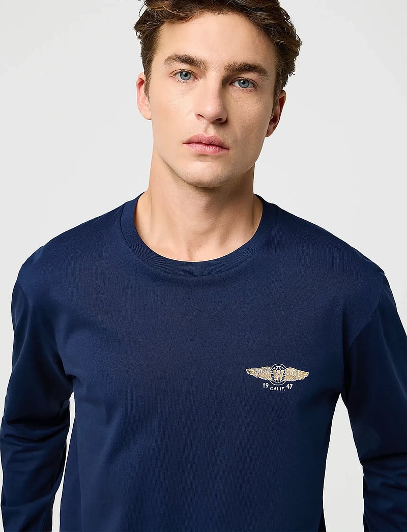 Wrangler - LS AMERICANA TEE - langermede t-skjorter - navy - 5