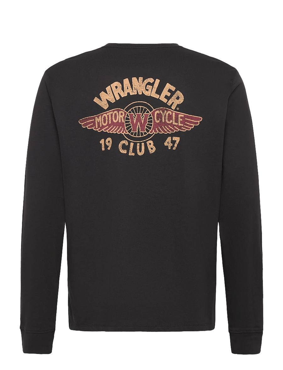 Wrangler - LS AMERICANA TEE - pikkade varrukatega t-särgid - black - 2