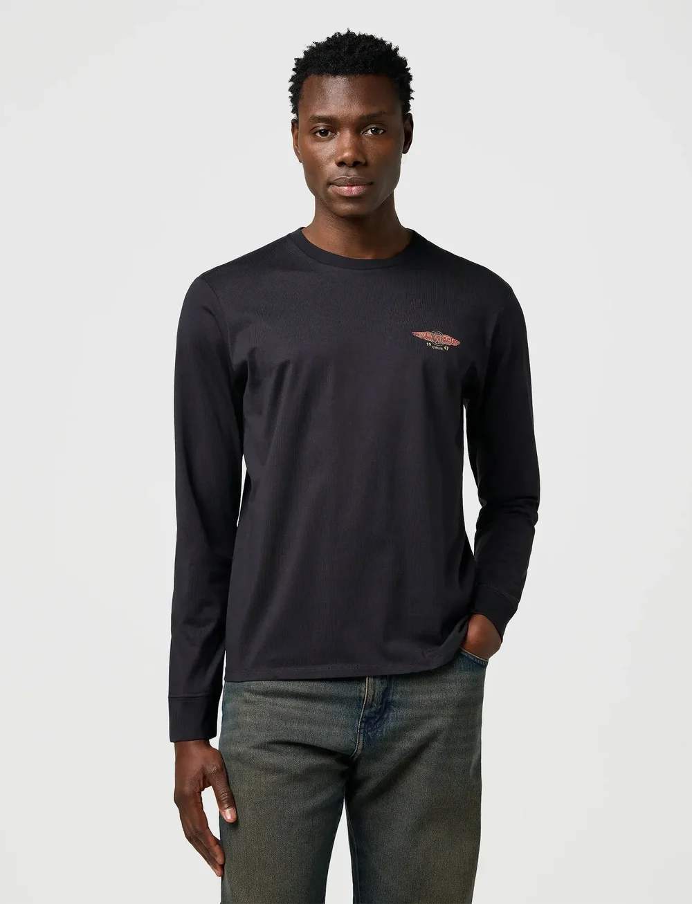 Wrangler - LS AMERICANA TEE - pitkähihaiset - black - 0