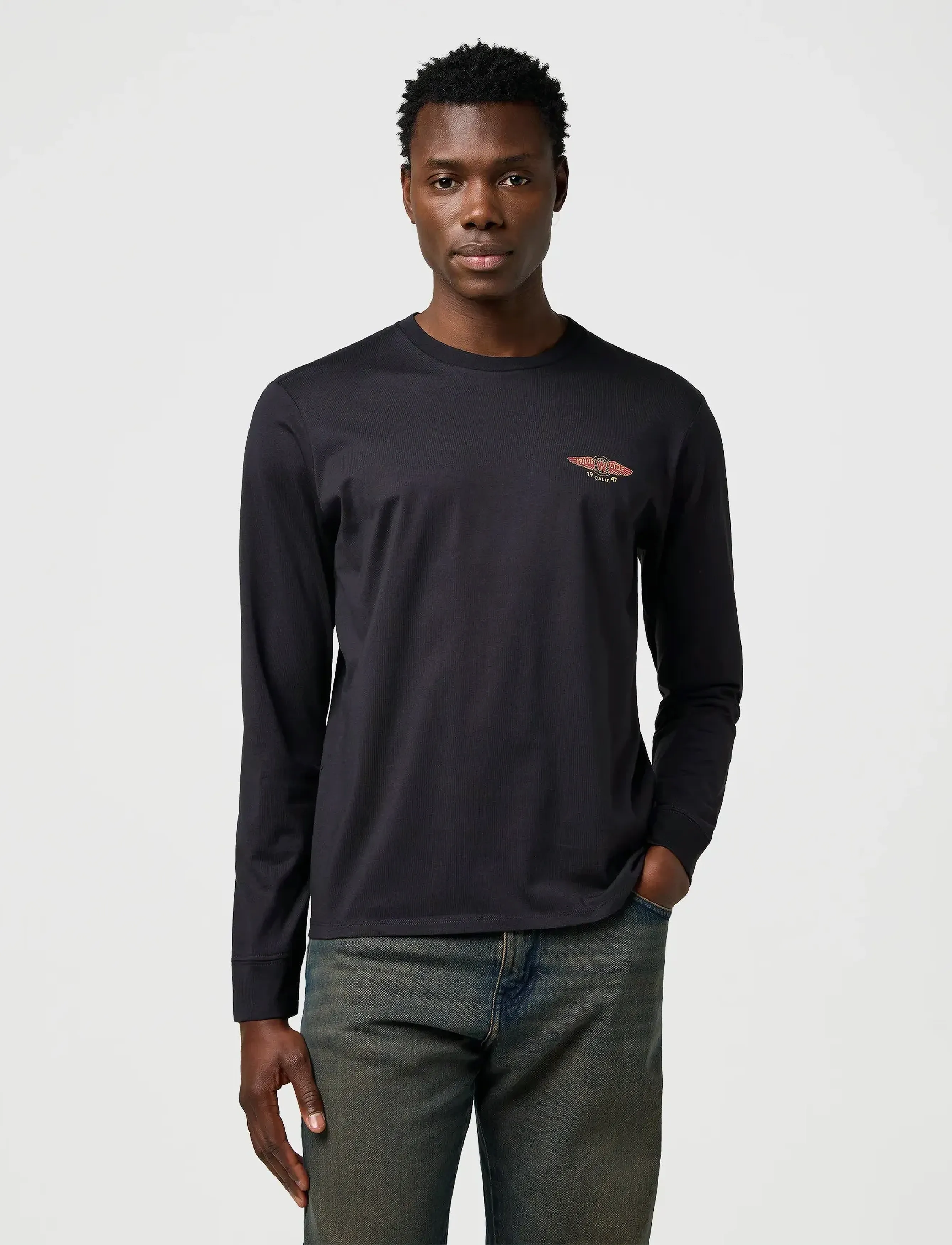 Wrangler LS AMERICANA TEE - 4 for 3 - BLACK / black